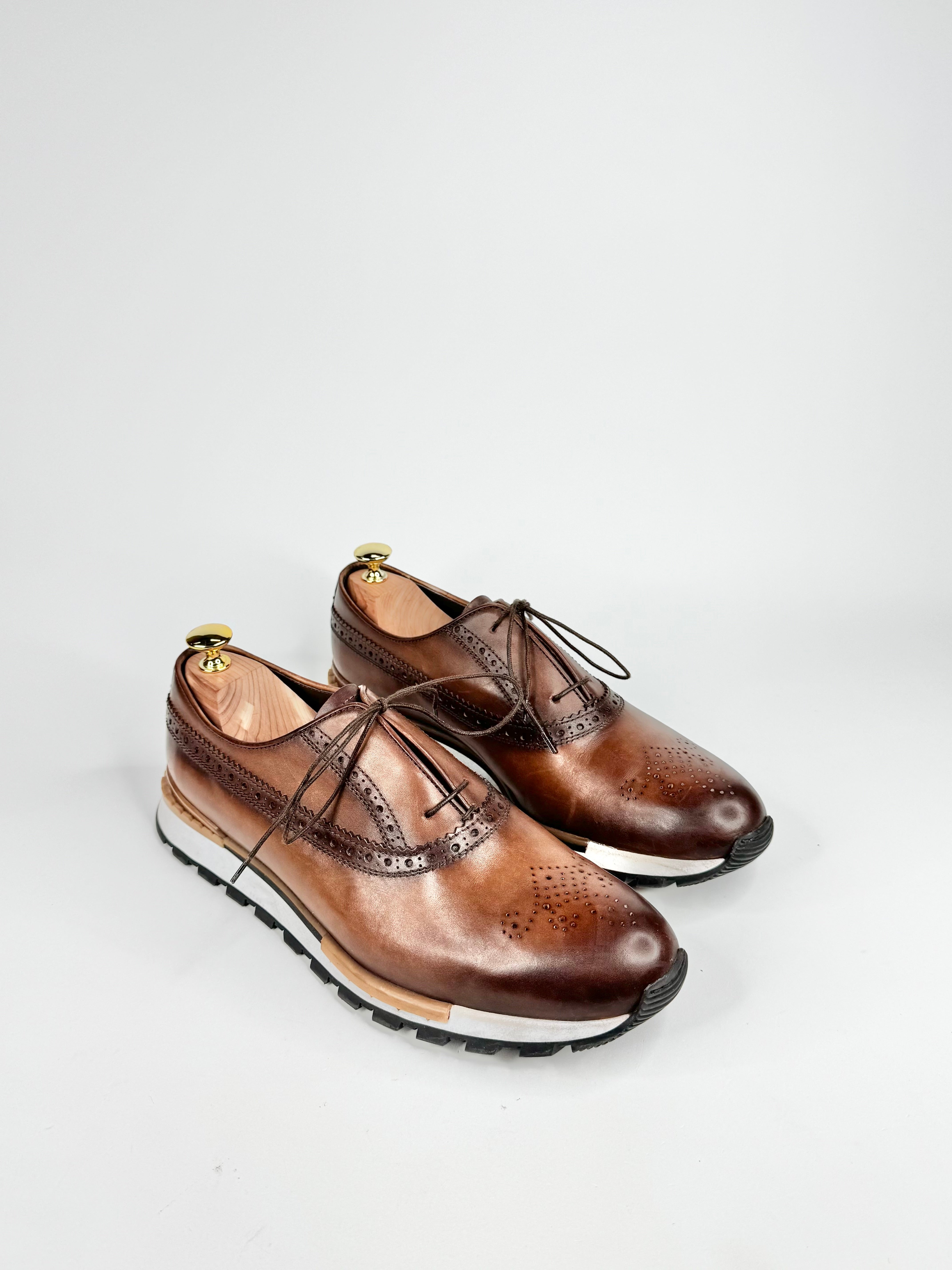 Berluti Light Brown 'Fast Track' Leather Sneakers - EU43.5