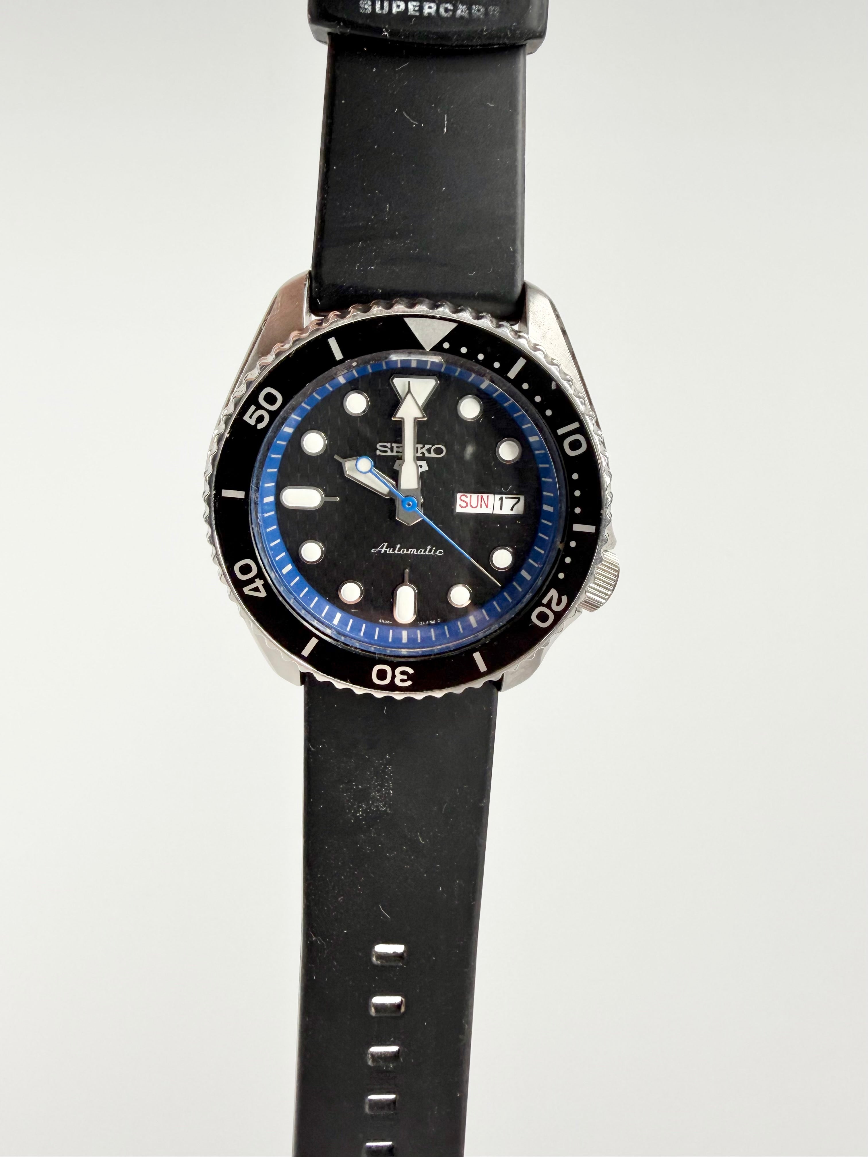 Seiko Black & Blue 'Supercars' Special Edition 5 Sport Automatic Watch