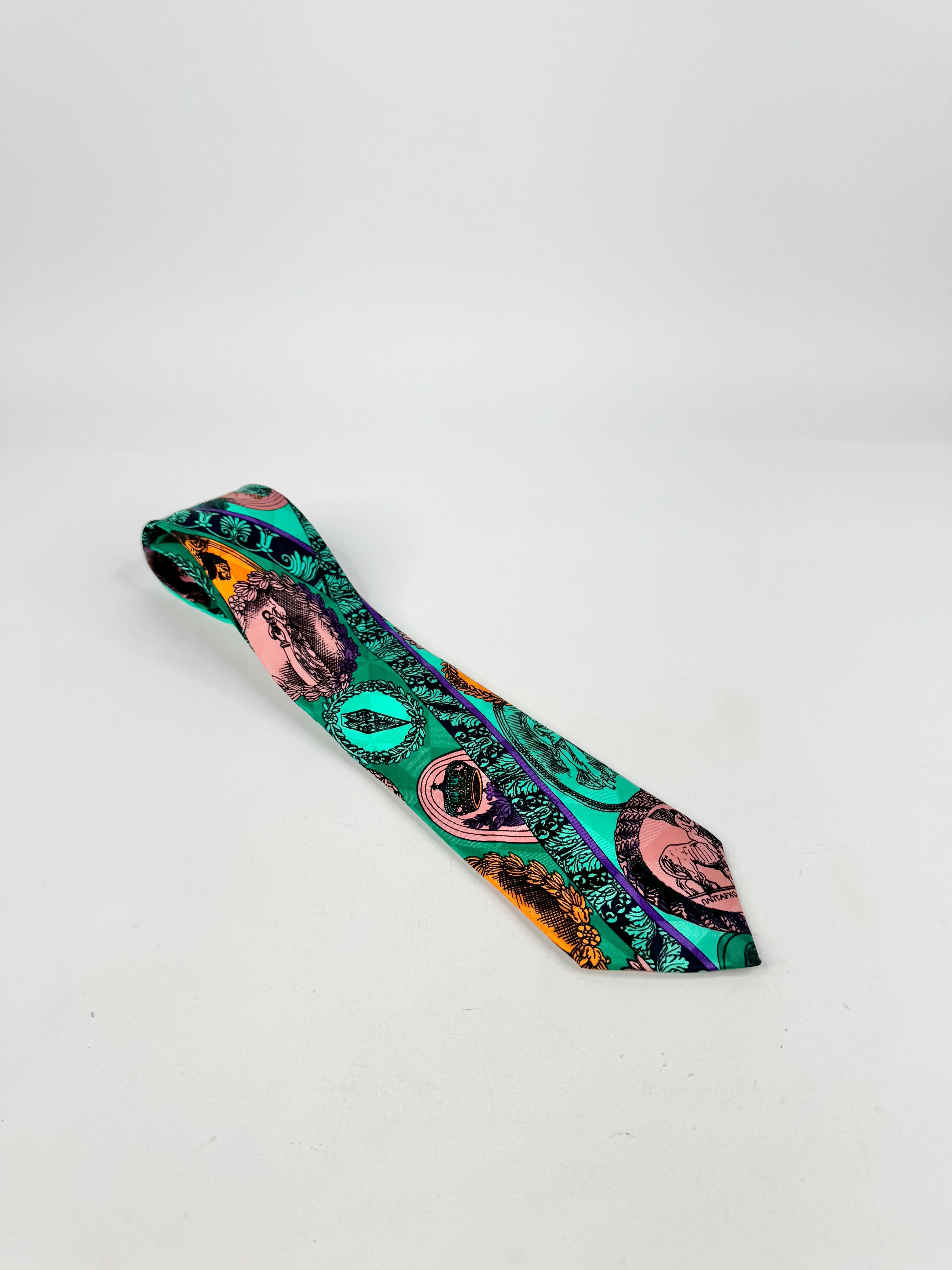 Gianni Versace Emerald Patterned Tie