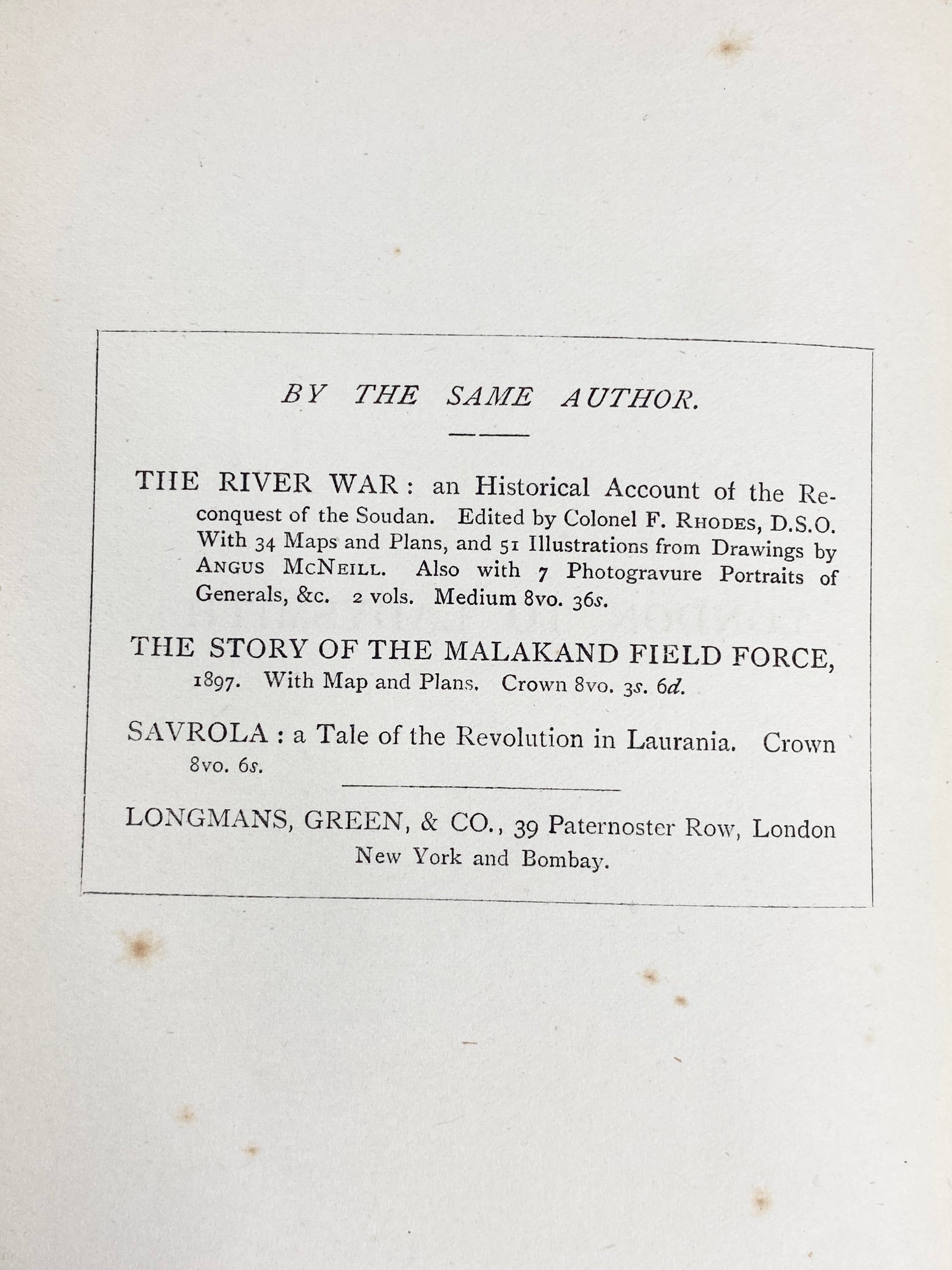1900 London to Ladysmith via Pretoria - Winston Spencer Churchill