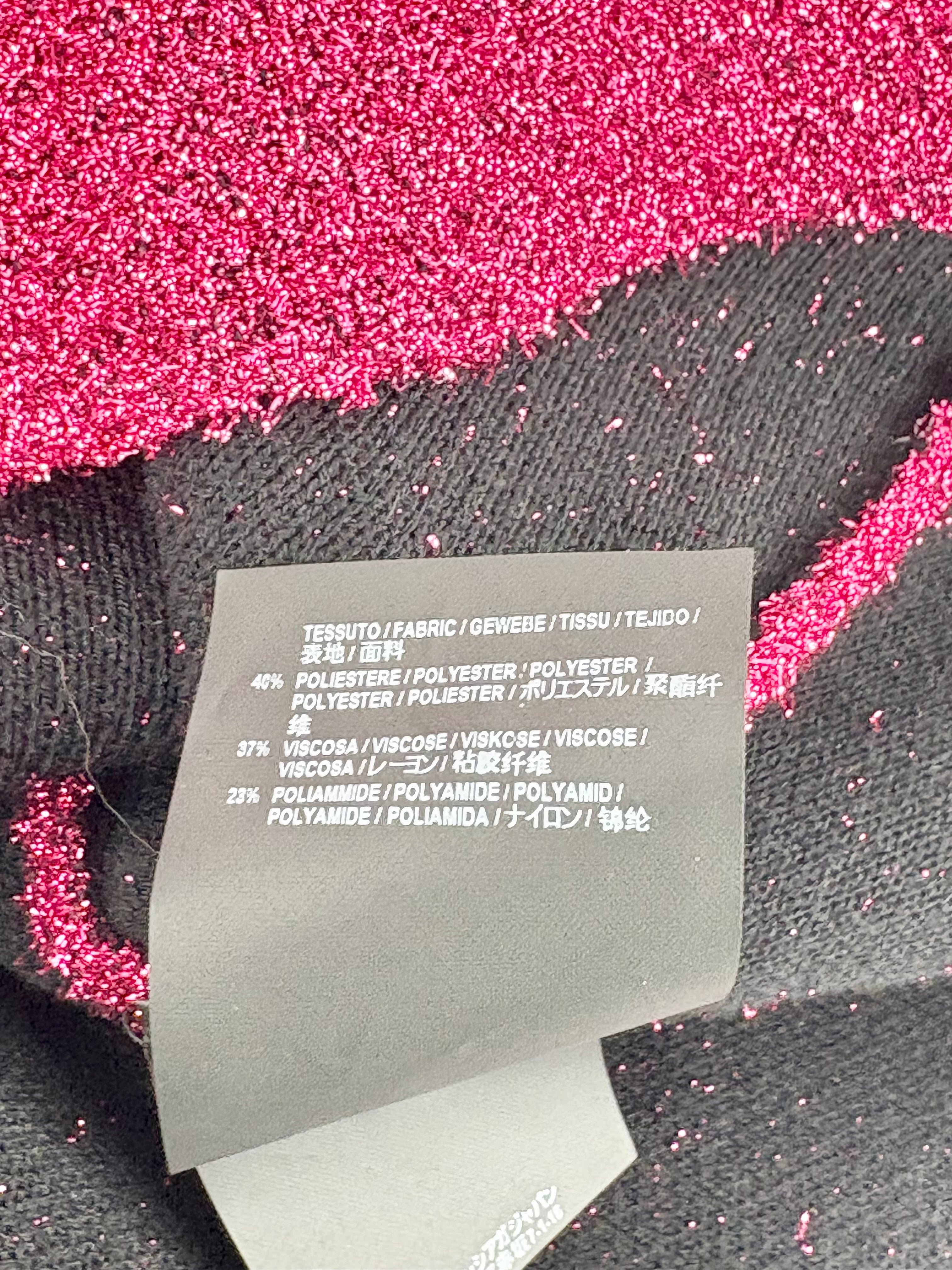 Balenciaga Raspberry Metallic-Glitter Asymmetric Sweater - AU6/8