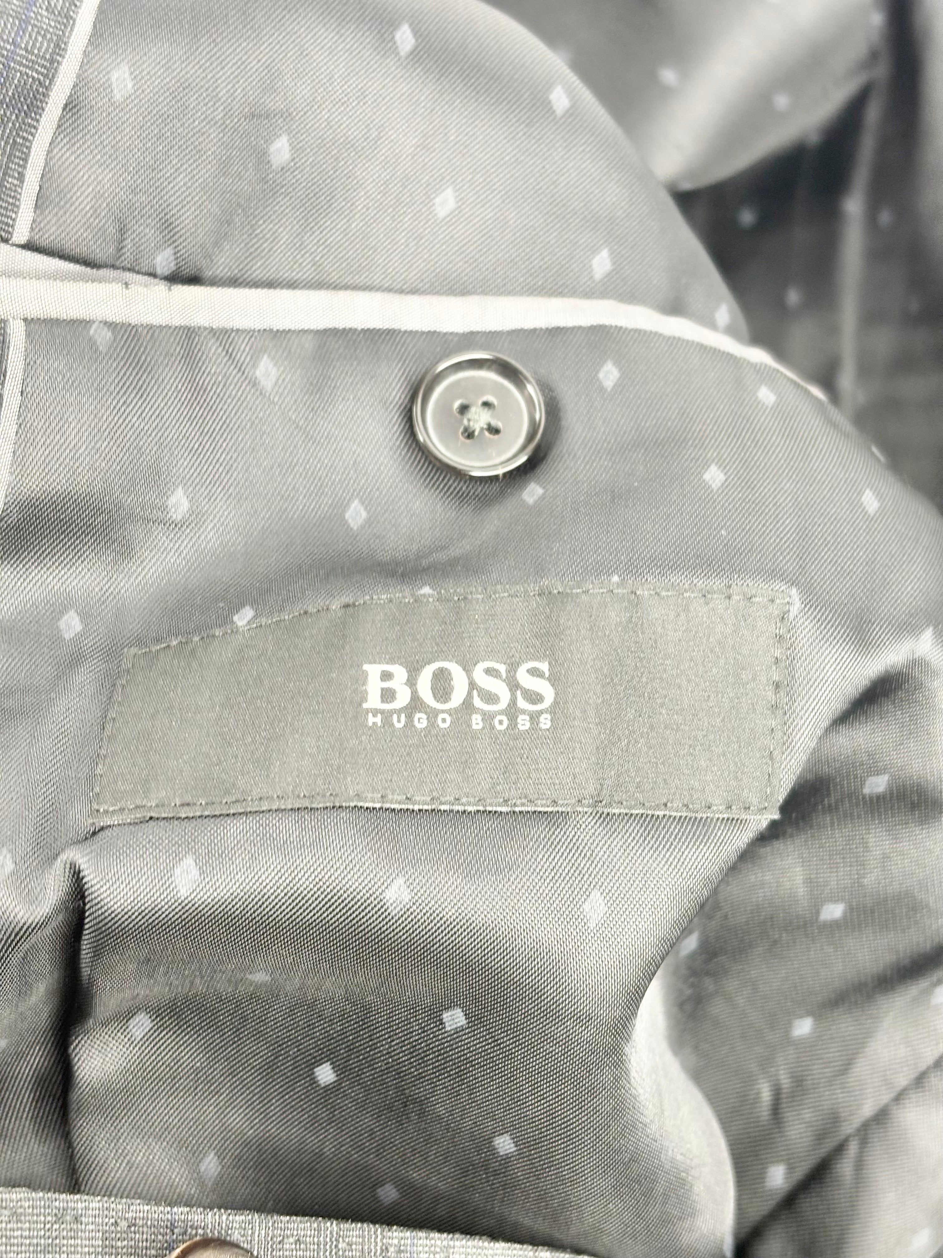 Hugo Boss 'Reda' Charcoal Check Wool Blazer - XS