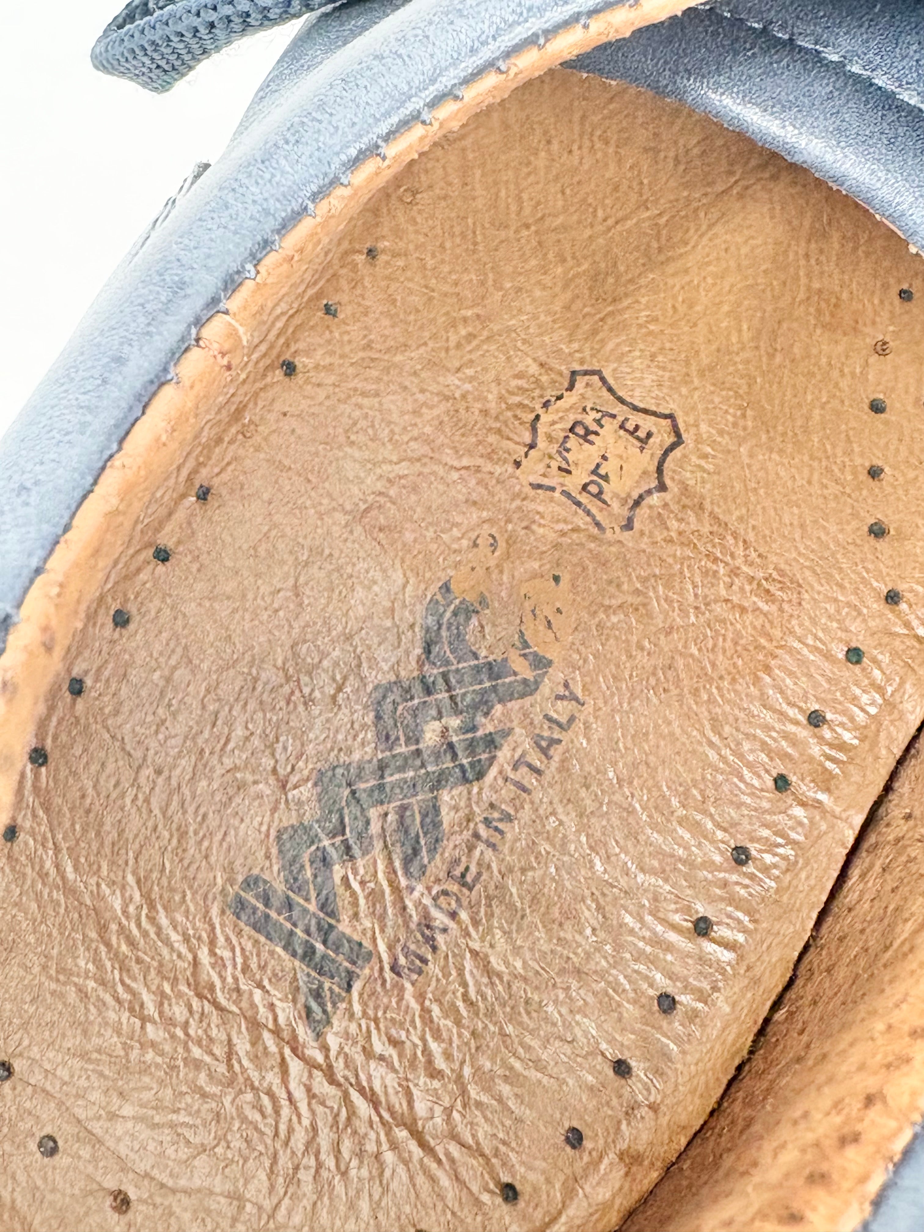 Imac Navy Blue Leather Sneakers - EU44