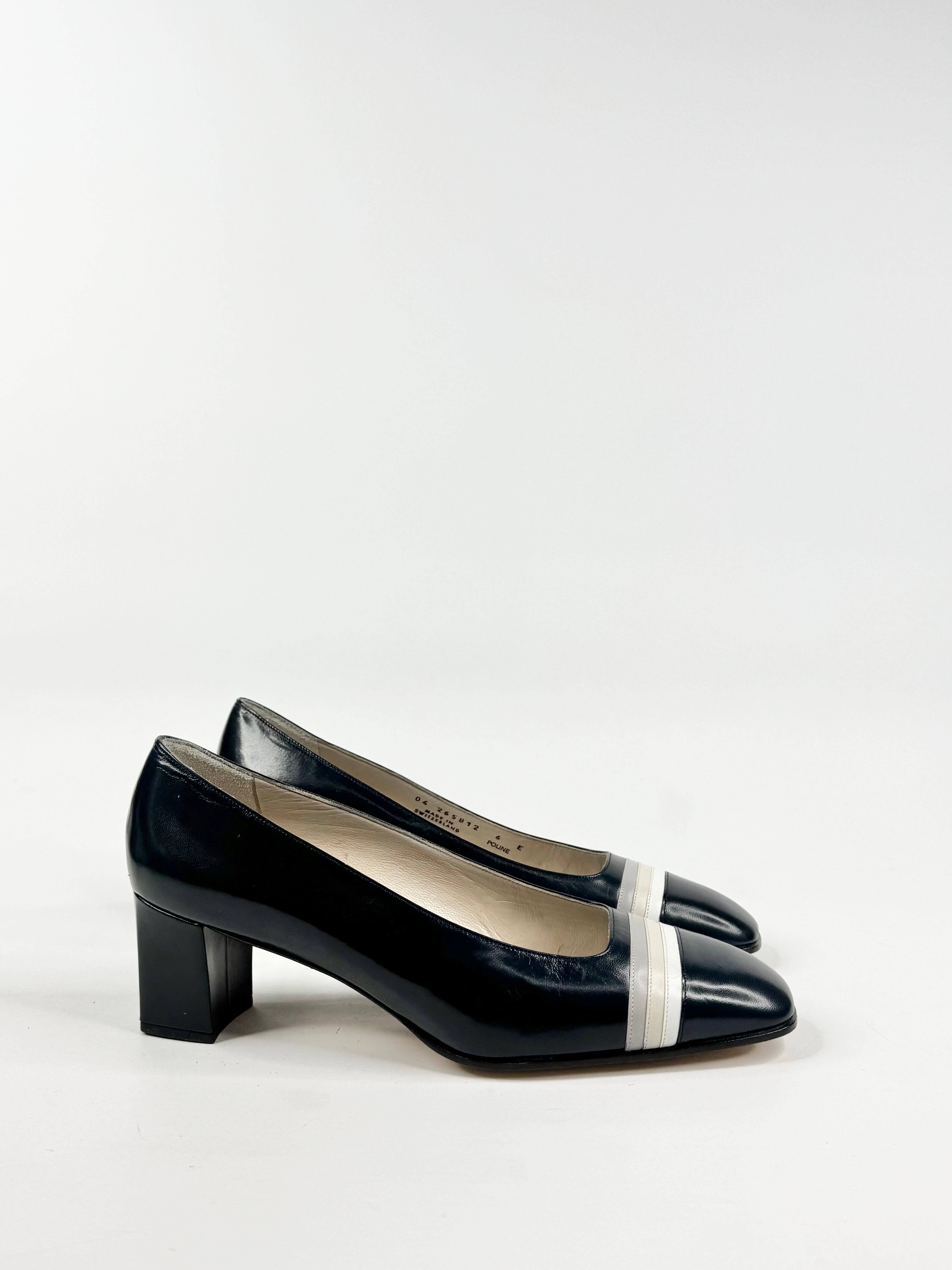 Bally Navy Striped Pumps - EU39