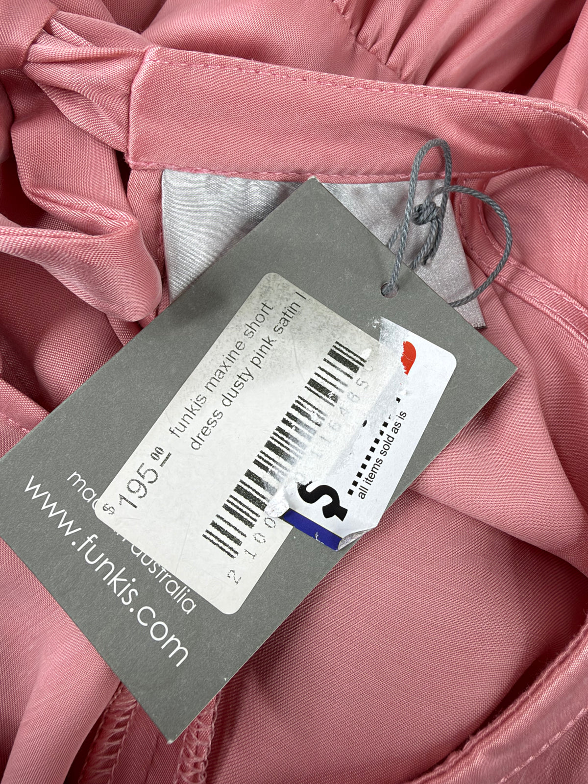 Funkis Dusty Pink Satin 'Maxine' Dress NWT - AU12