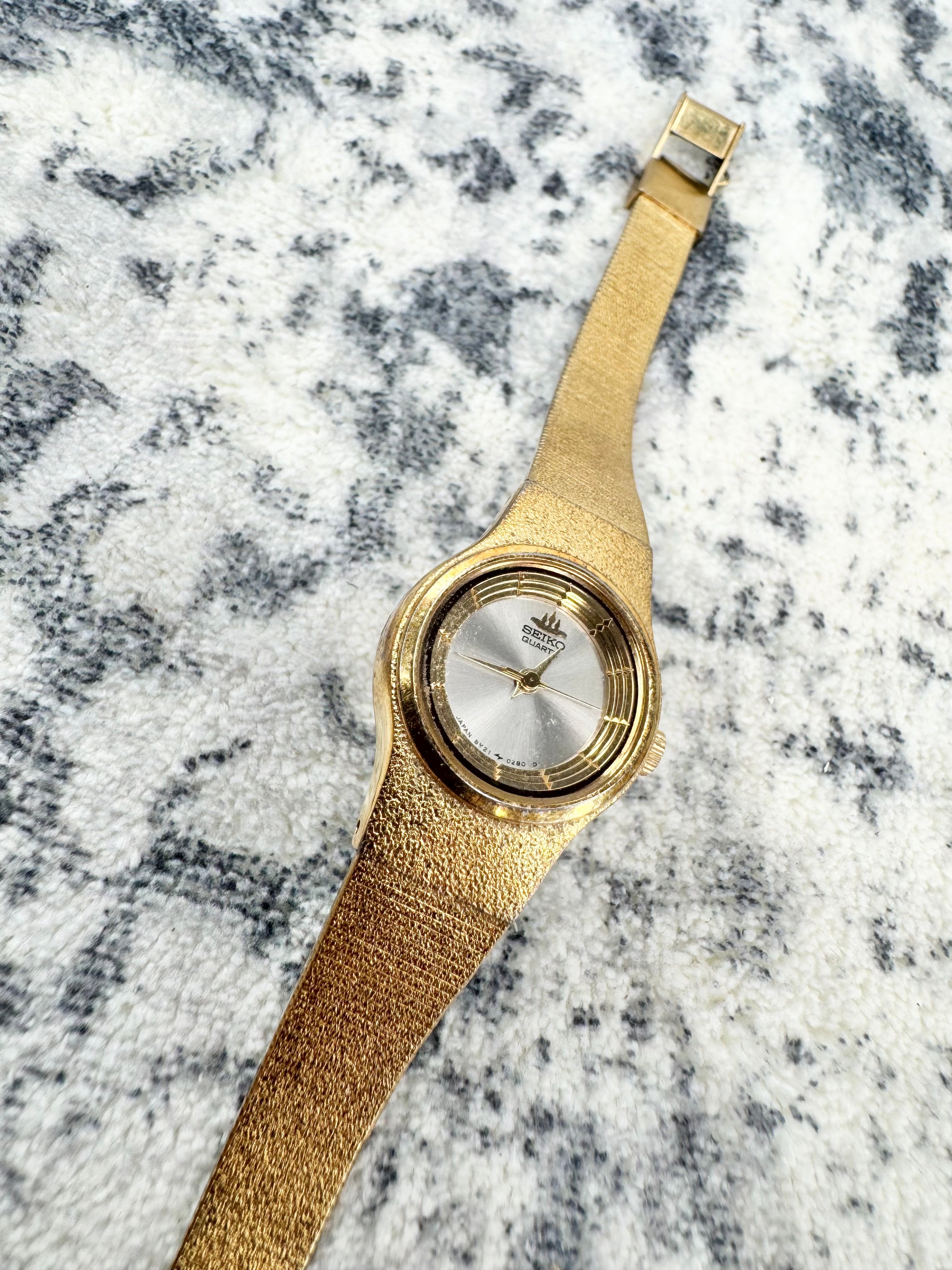 Vintage 80s Seiko 'Galaxy' Gold Toned Wristwatch