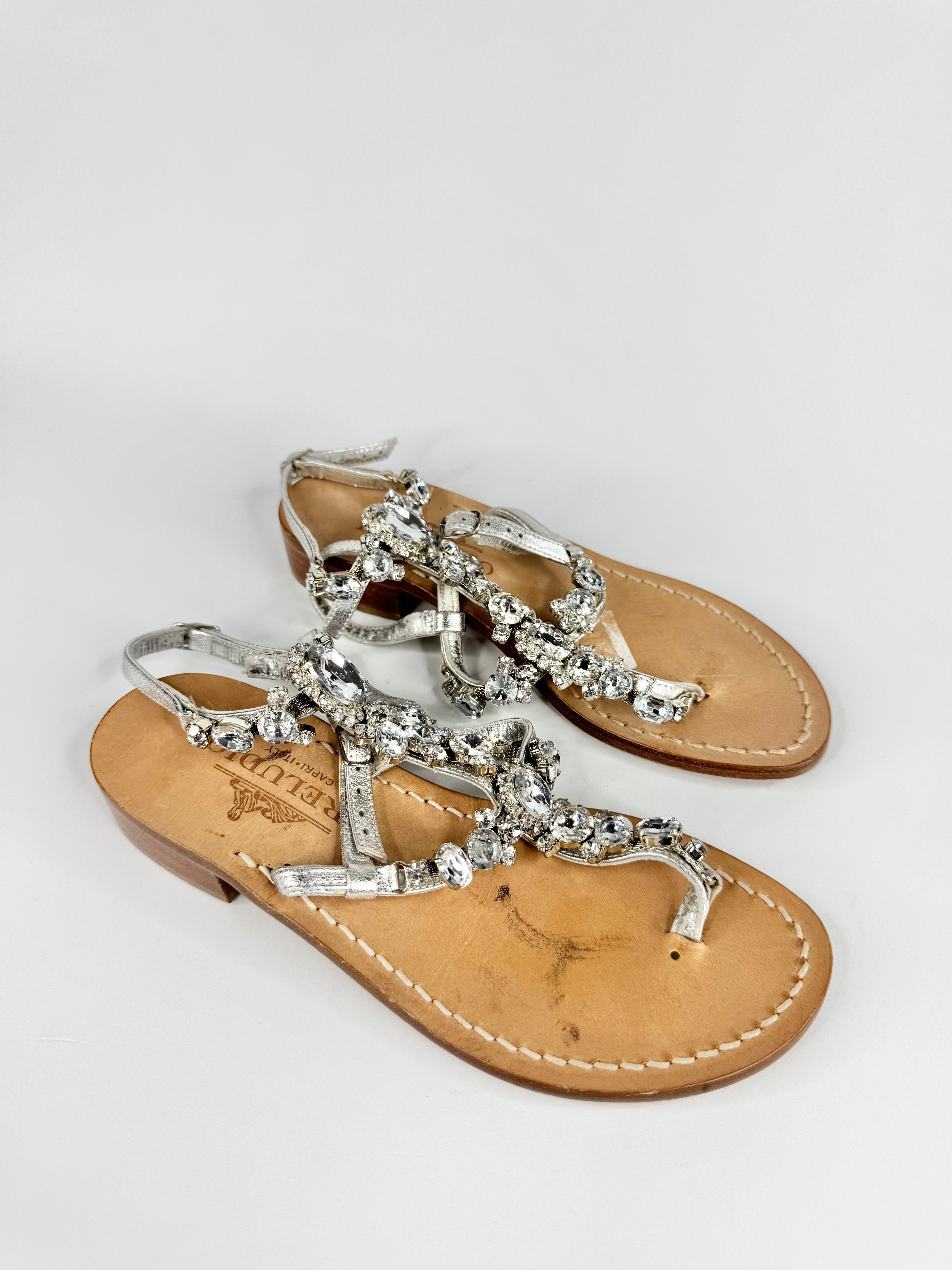 Preludio Capri Crystal Embellished Capri Style Flats - EU37