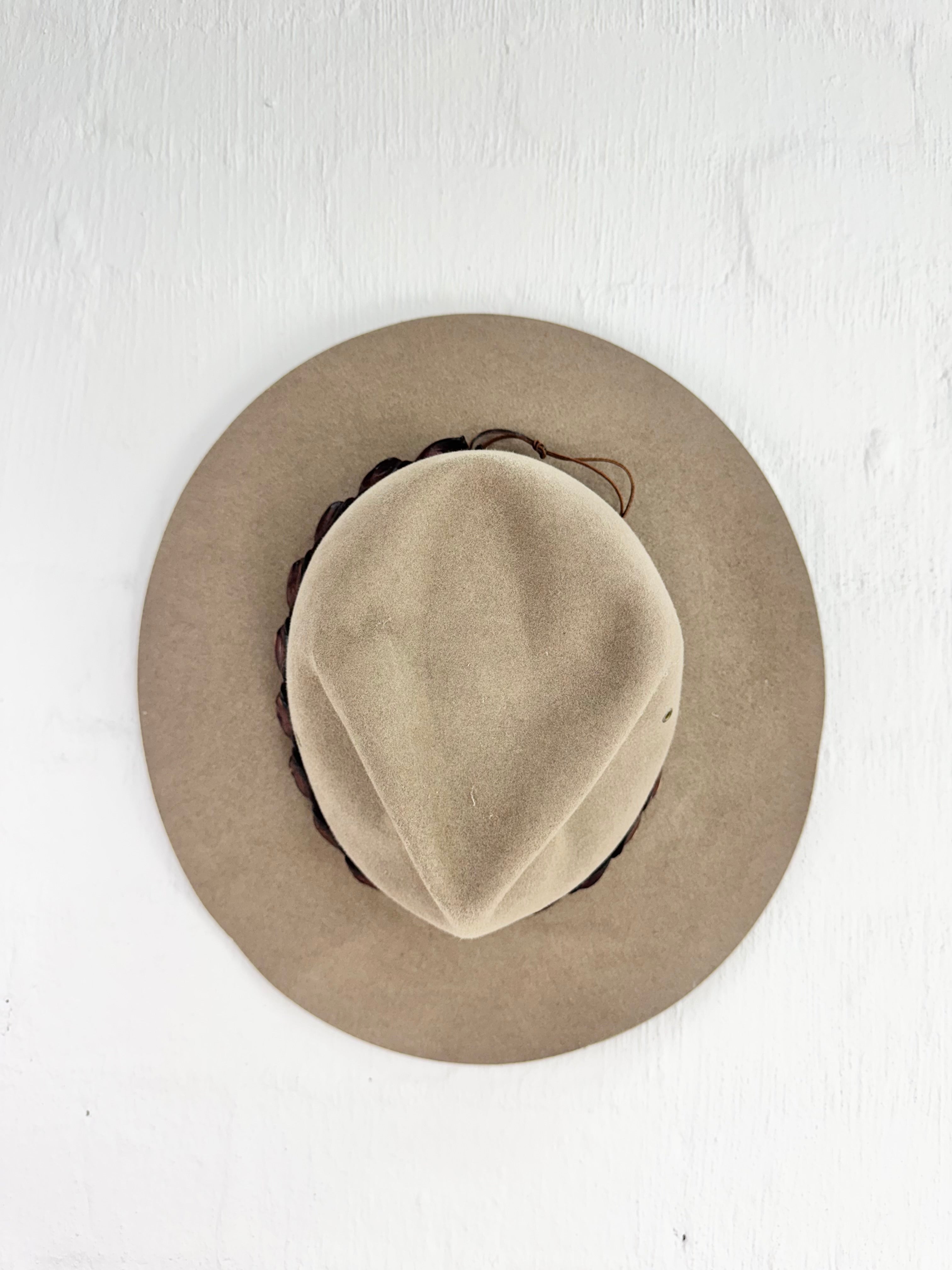 Akubra Taupe 'Coolabah' Croc Trim Hat - 62