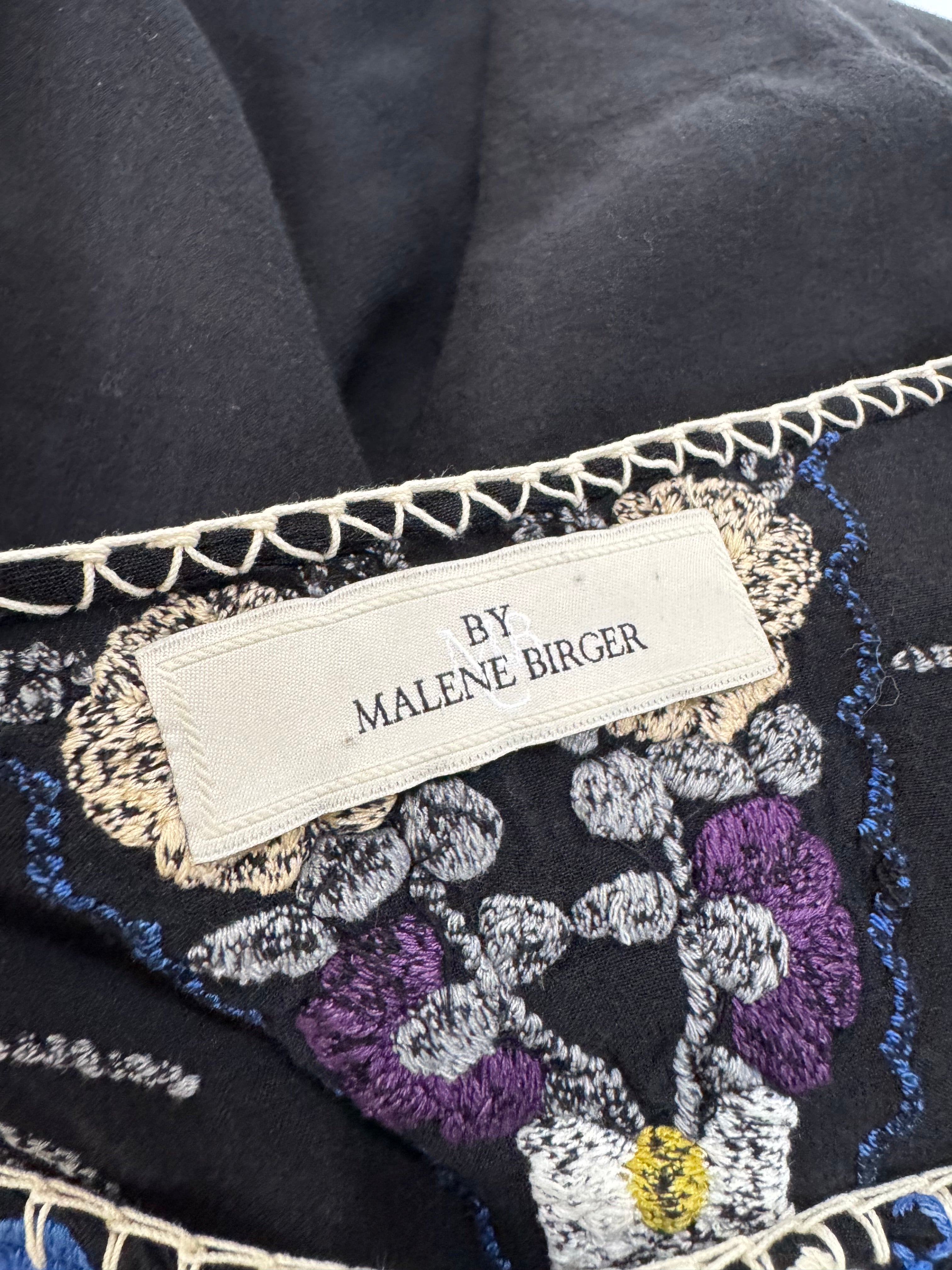 By Malene Birger Black Floral Embroidered Blouse - AU10/12