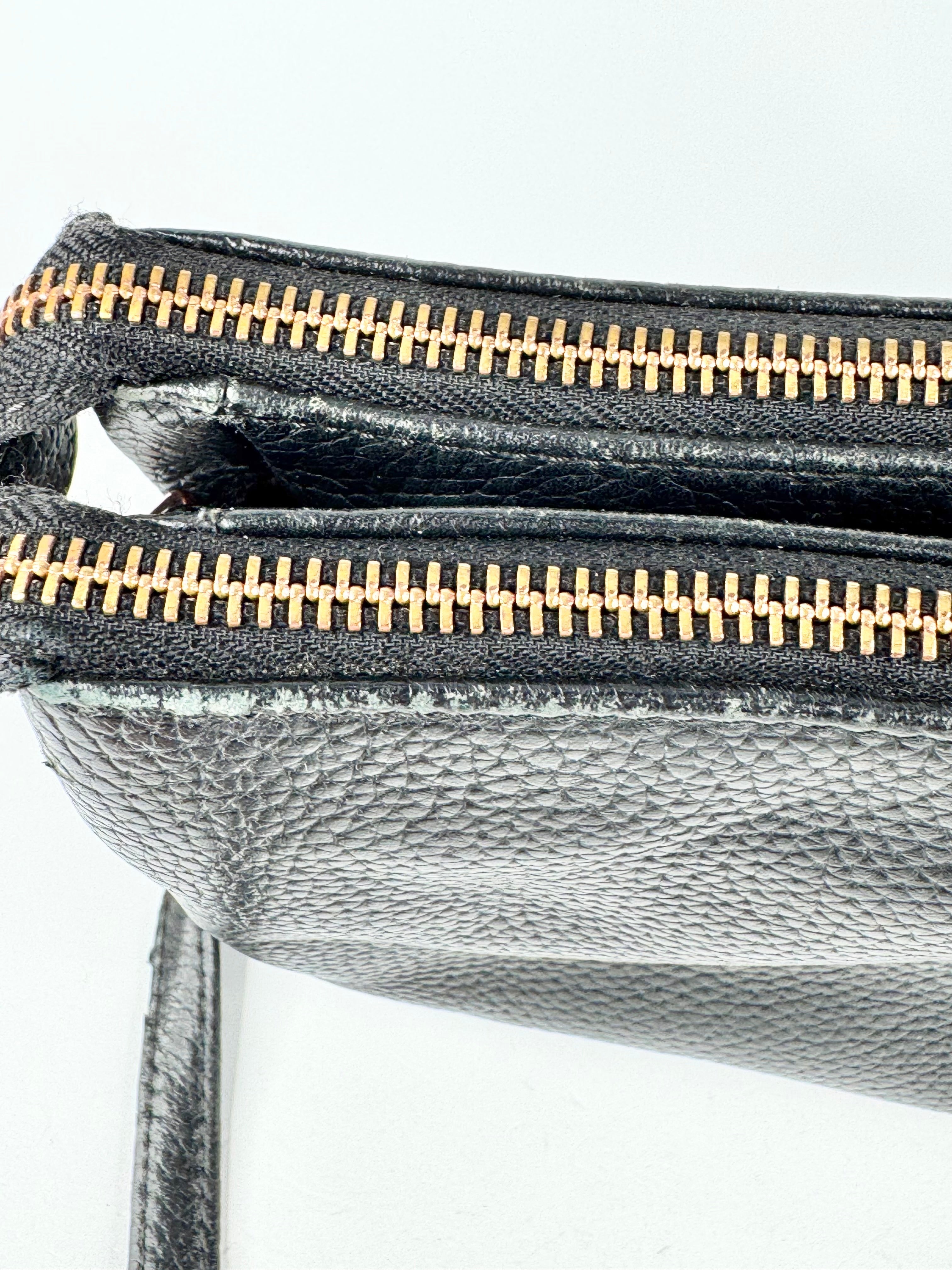 Mimco Grained Black Leather Cross Body Bag