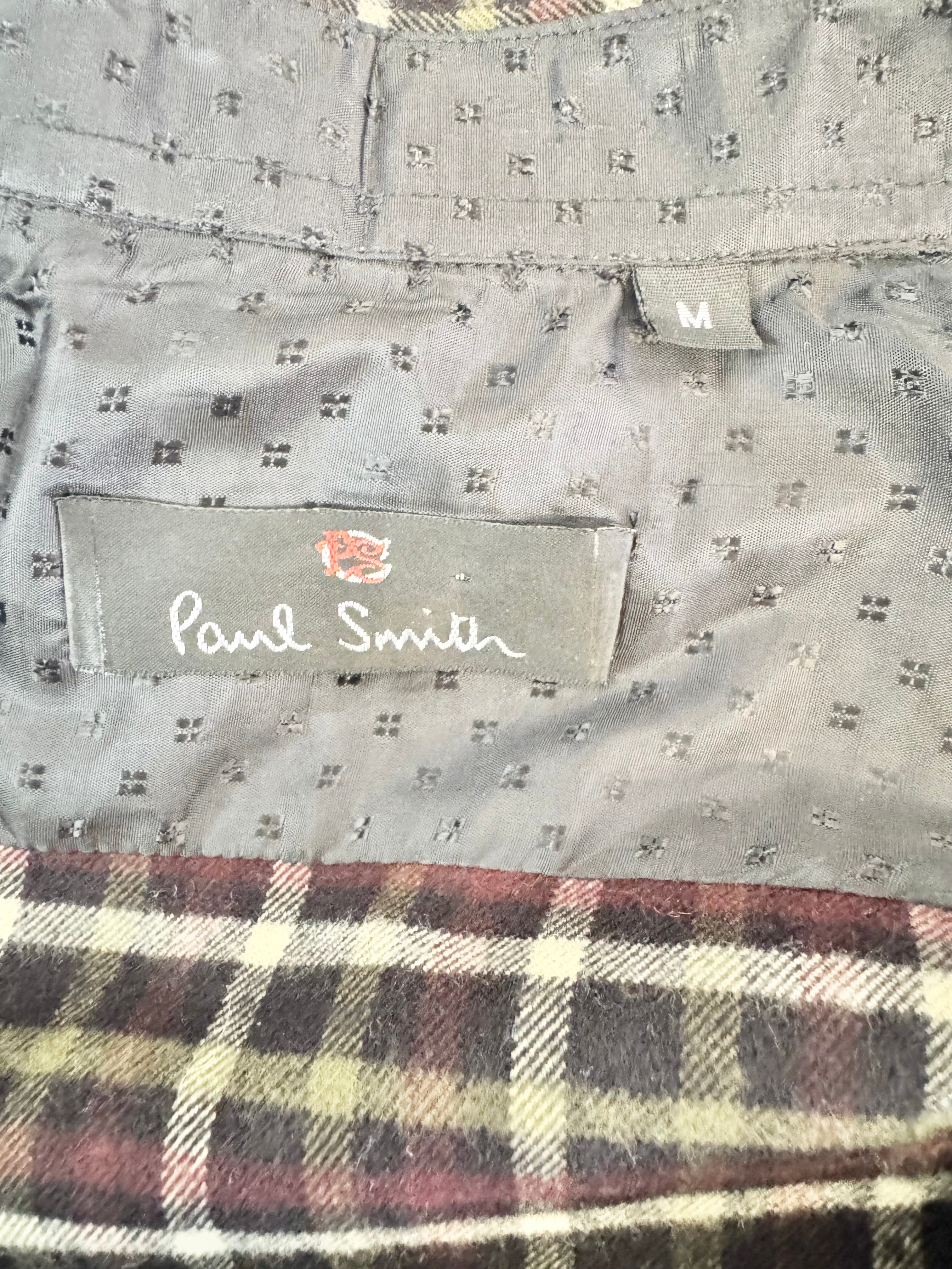 Paul Smith Black, Green, Cream & Red Plaid Wool Shirt - M