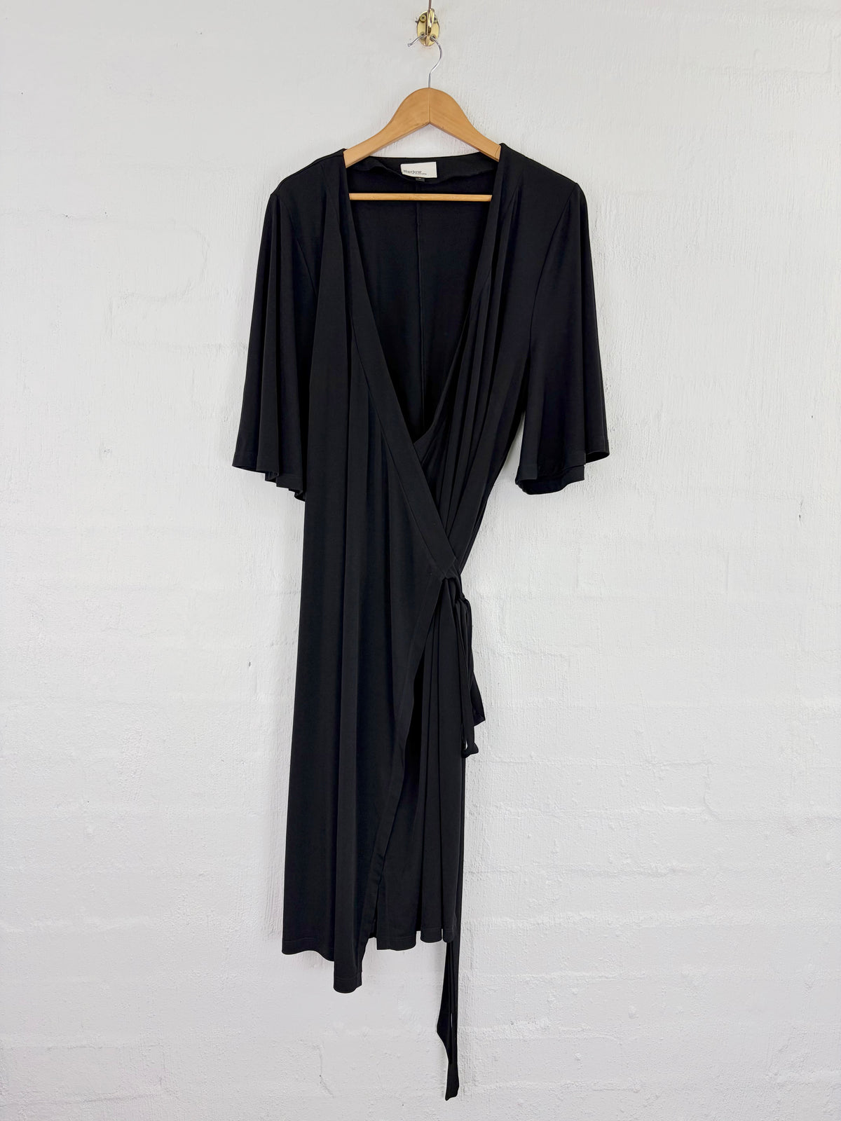 Harlow Black Jersey Wrap Dress - AU14