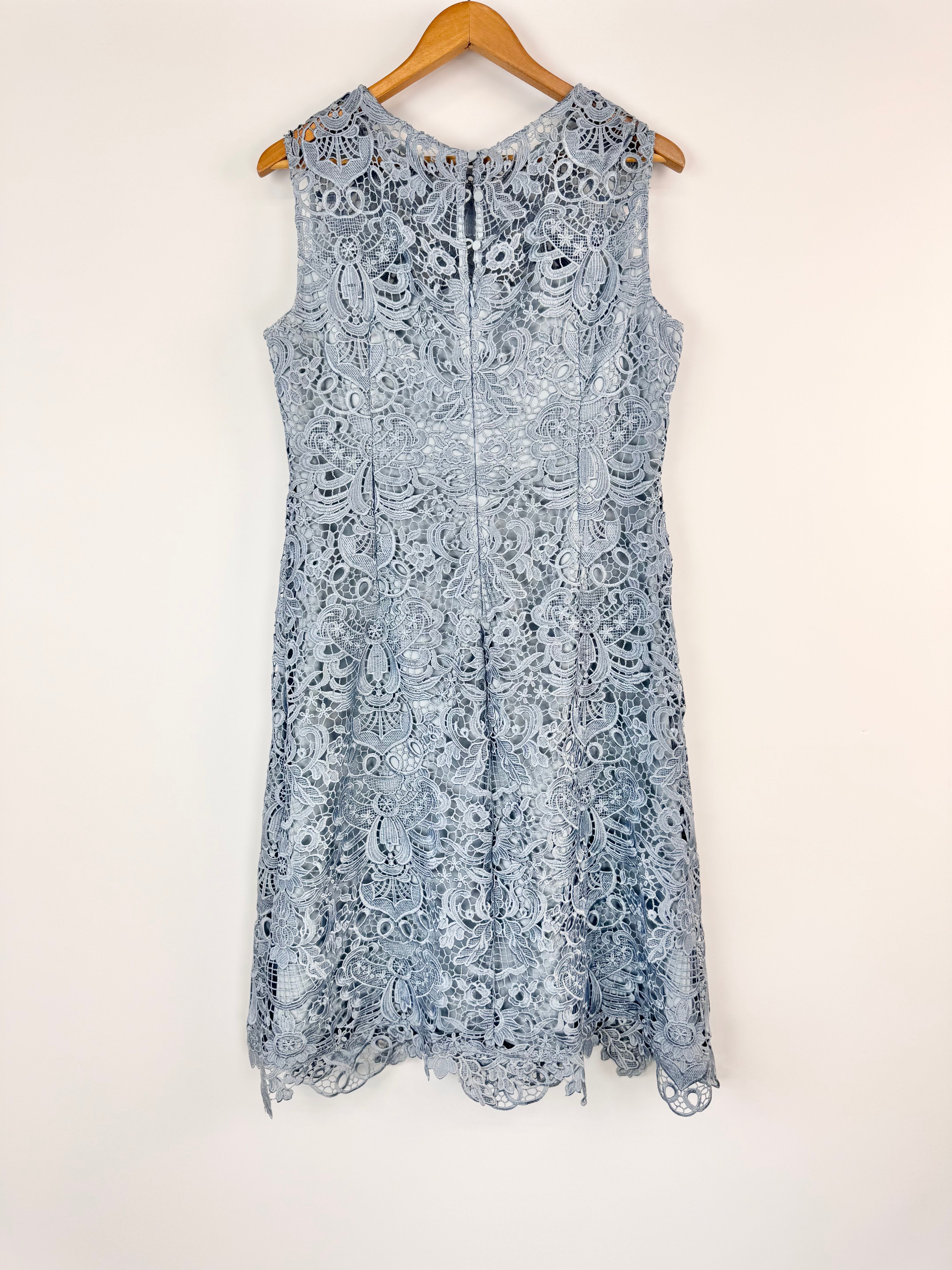 Anthea Crawford Powder Blue Lace Midi Dress NWT - AU14