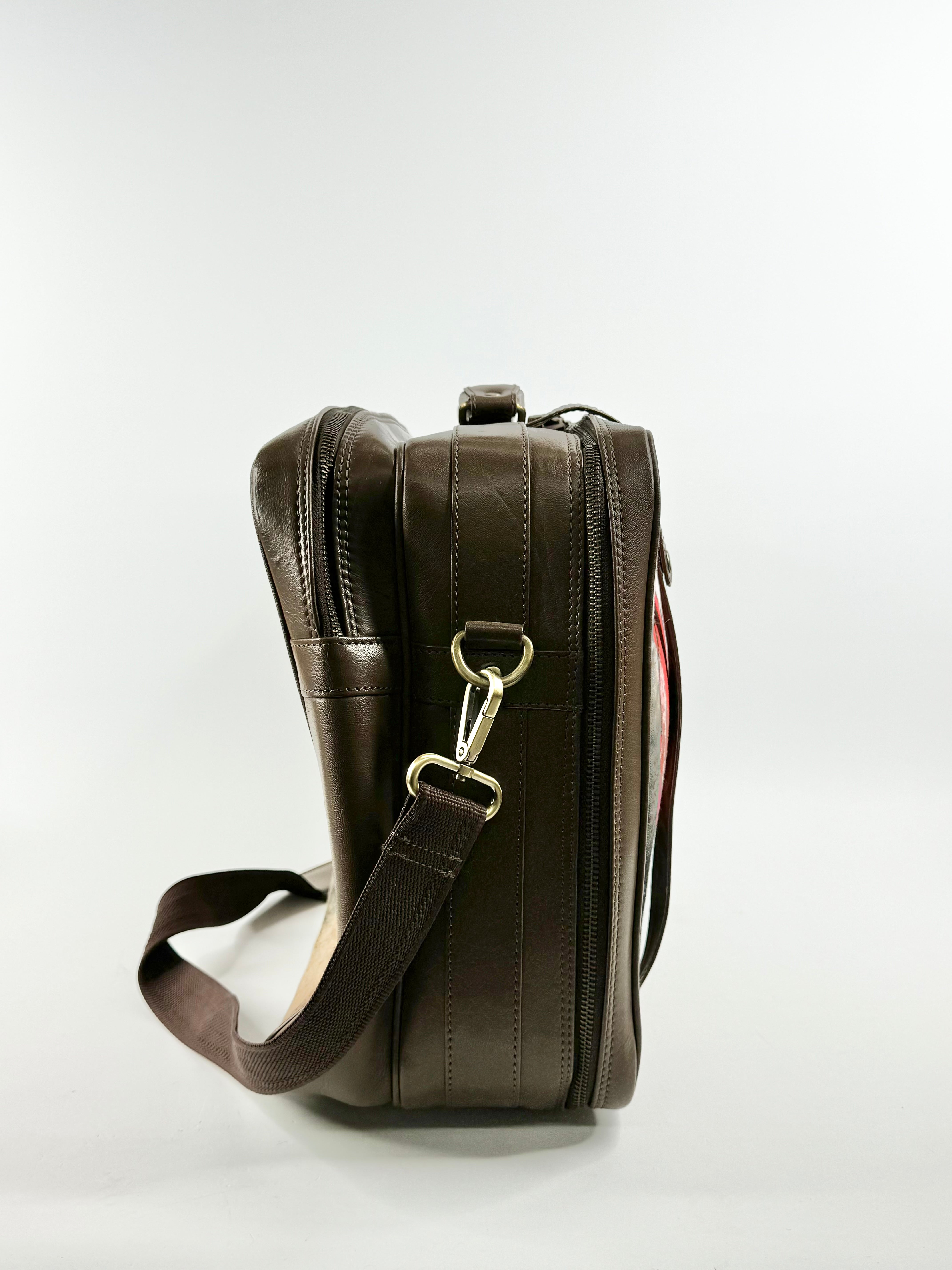 Nappa Dori Leather & Fabric Photograph Large Briefcase