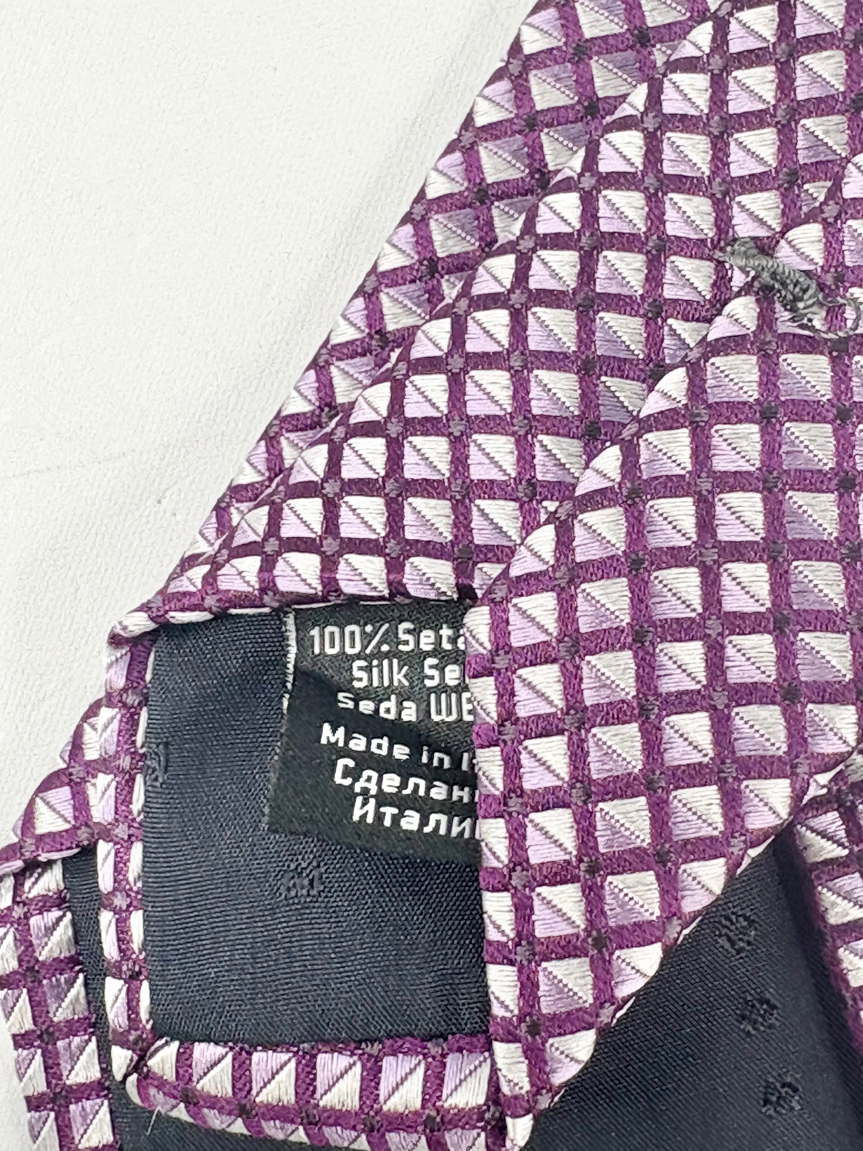 Boss Hugo Boss Purple Patterned Silk Tie