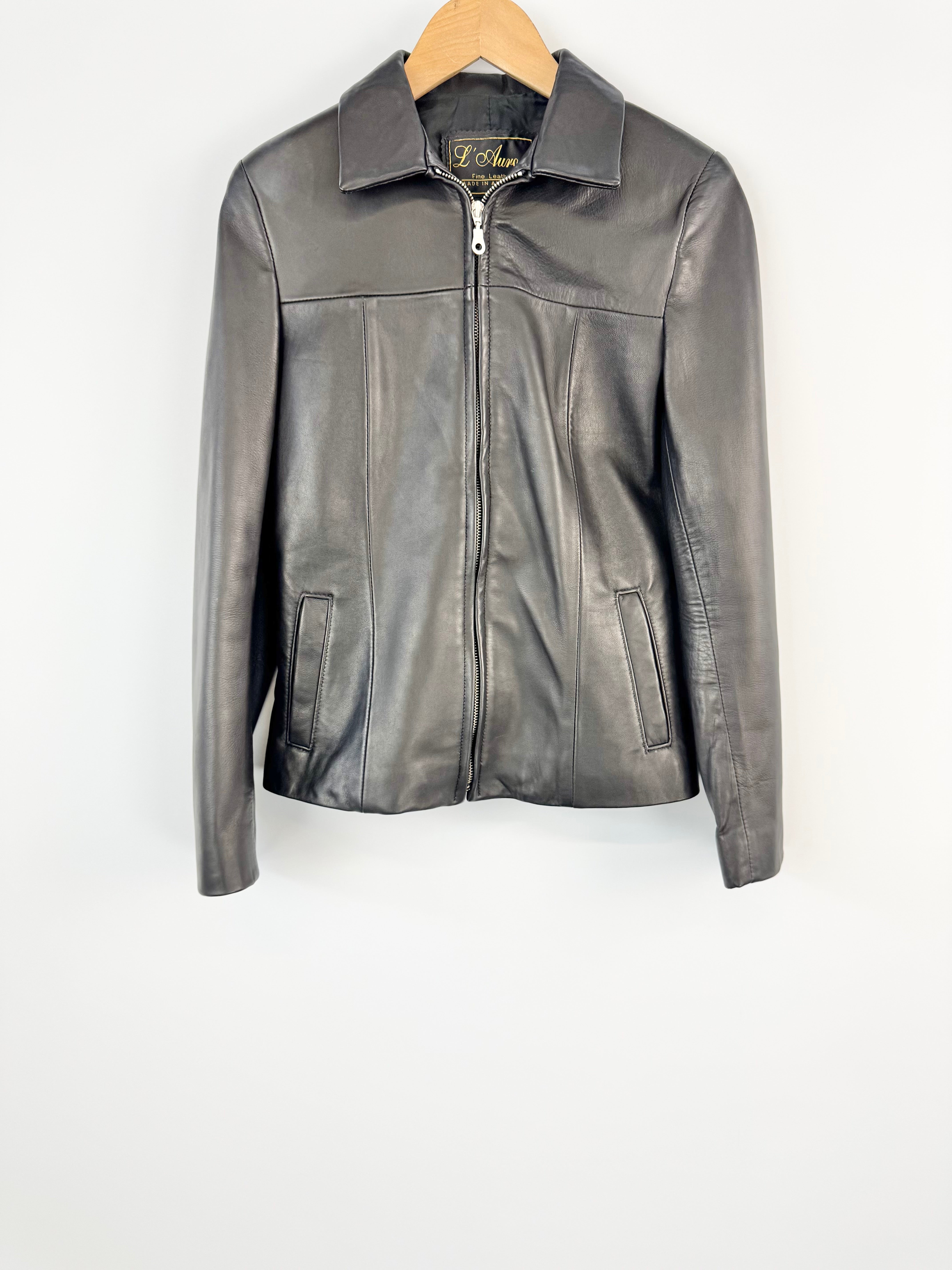 L'Aurore Black Leather Jacket - AU6