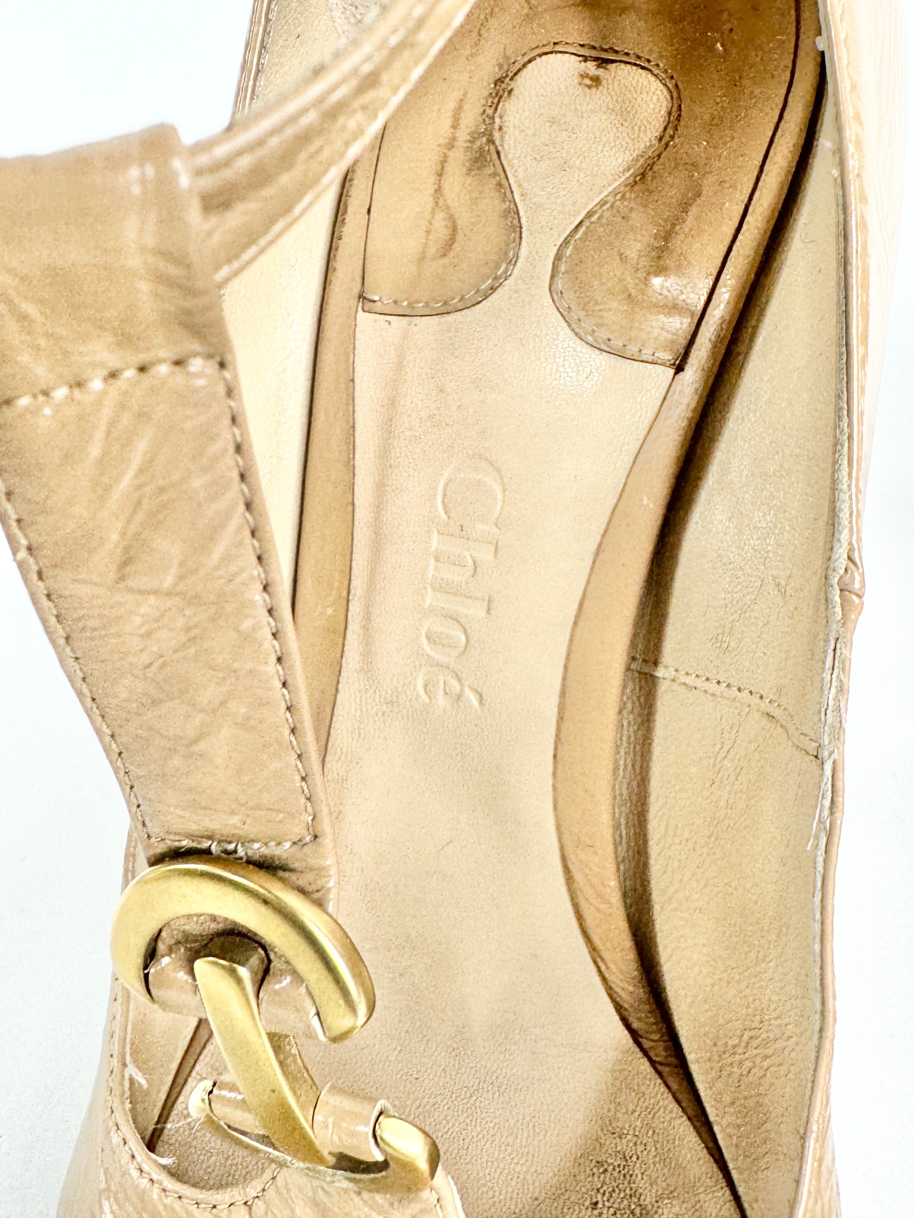 Chloe Latte T-Bar Heels - EU38