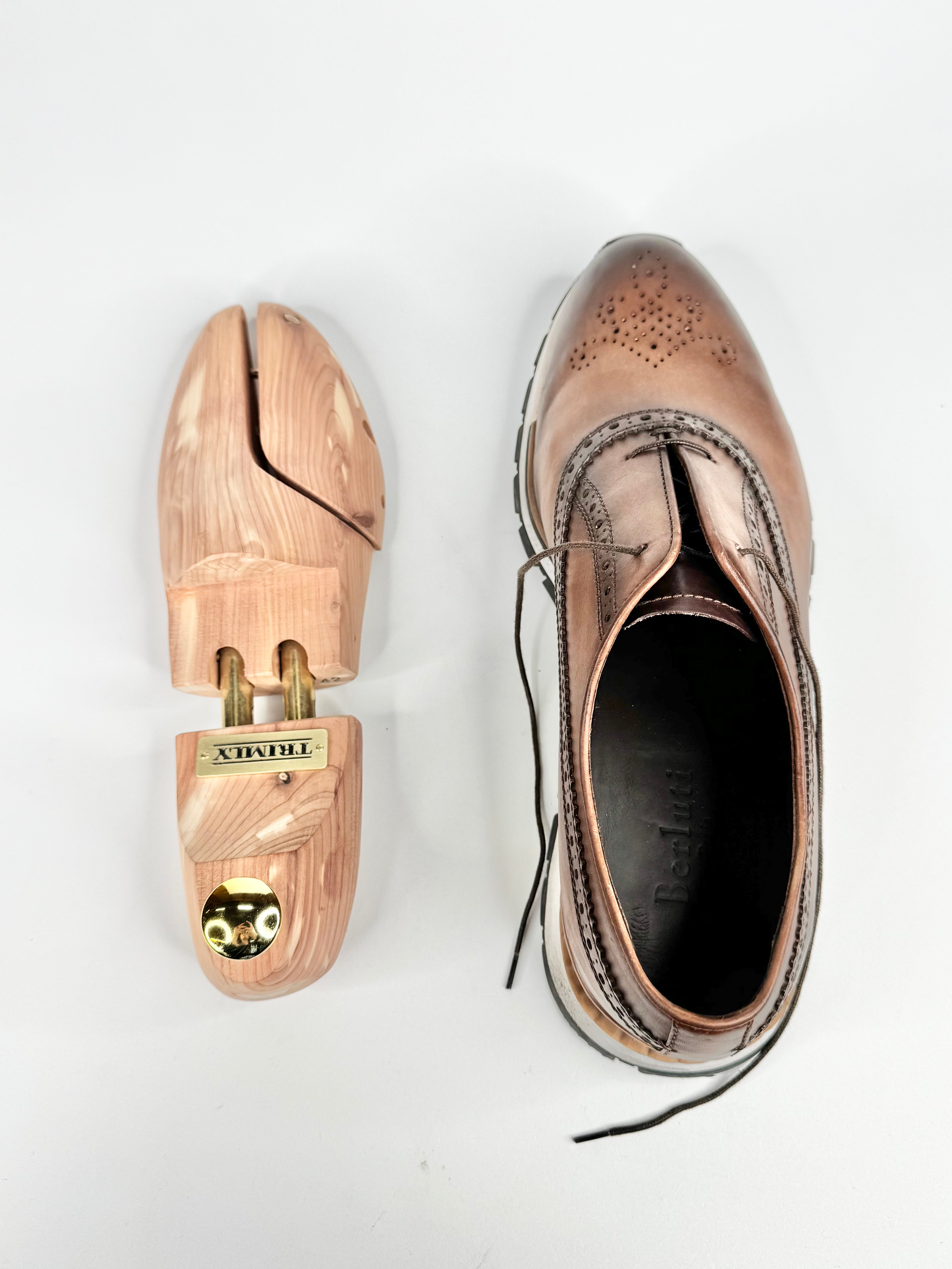 Berluti Light Brown 'Fast Track' Leather Sneakers - EU43.5