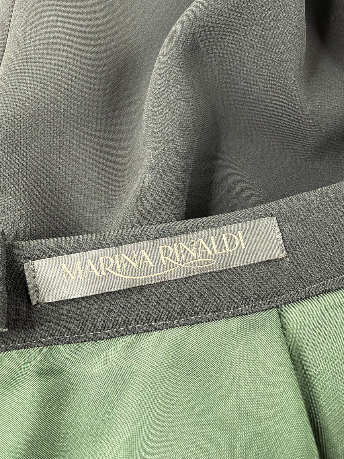 Marina Rinaldi Black, Green & White Rose Patterned Pencil Skirt - AU18/20