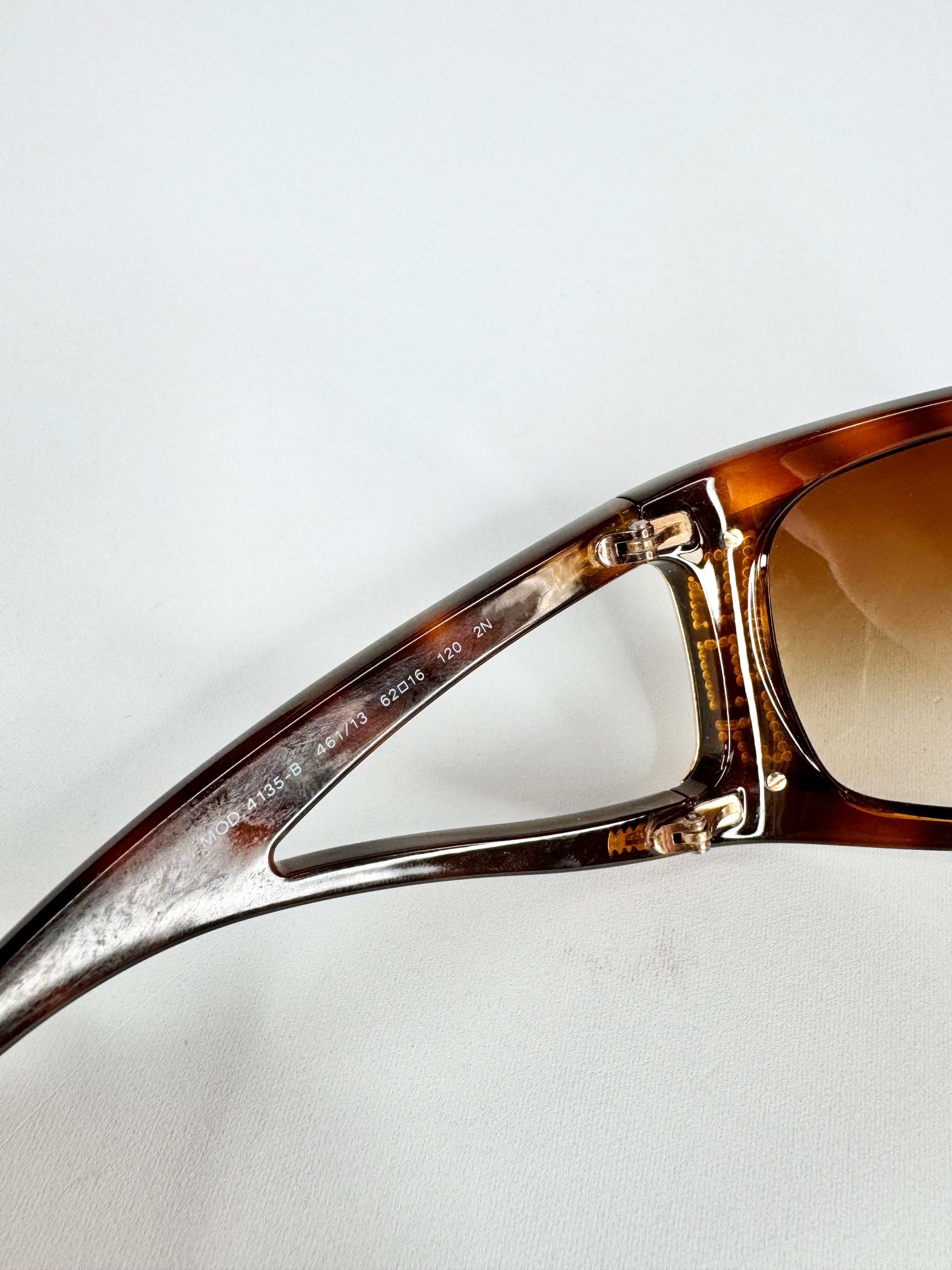 Y2K Versace Oversized Crystal Studded Tortoiseshell Sunglasses