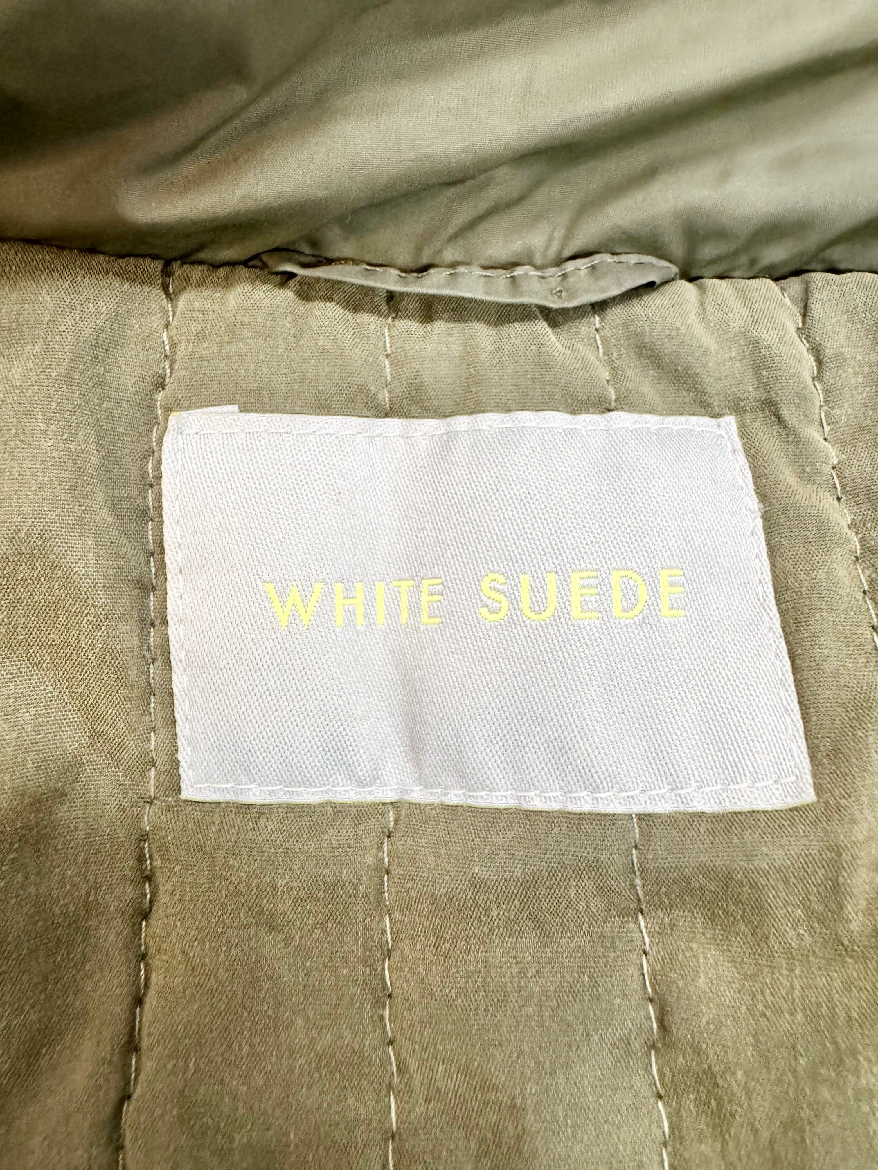 White Suede Khaki Parka - AU10