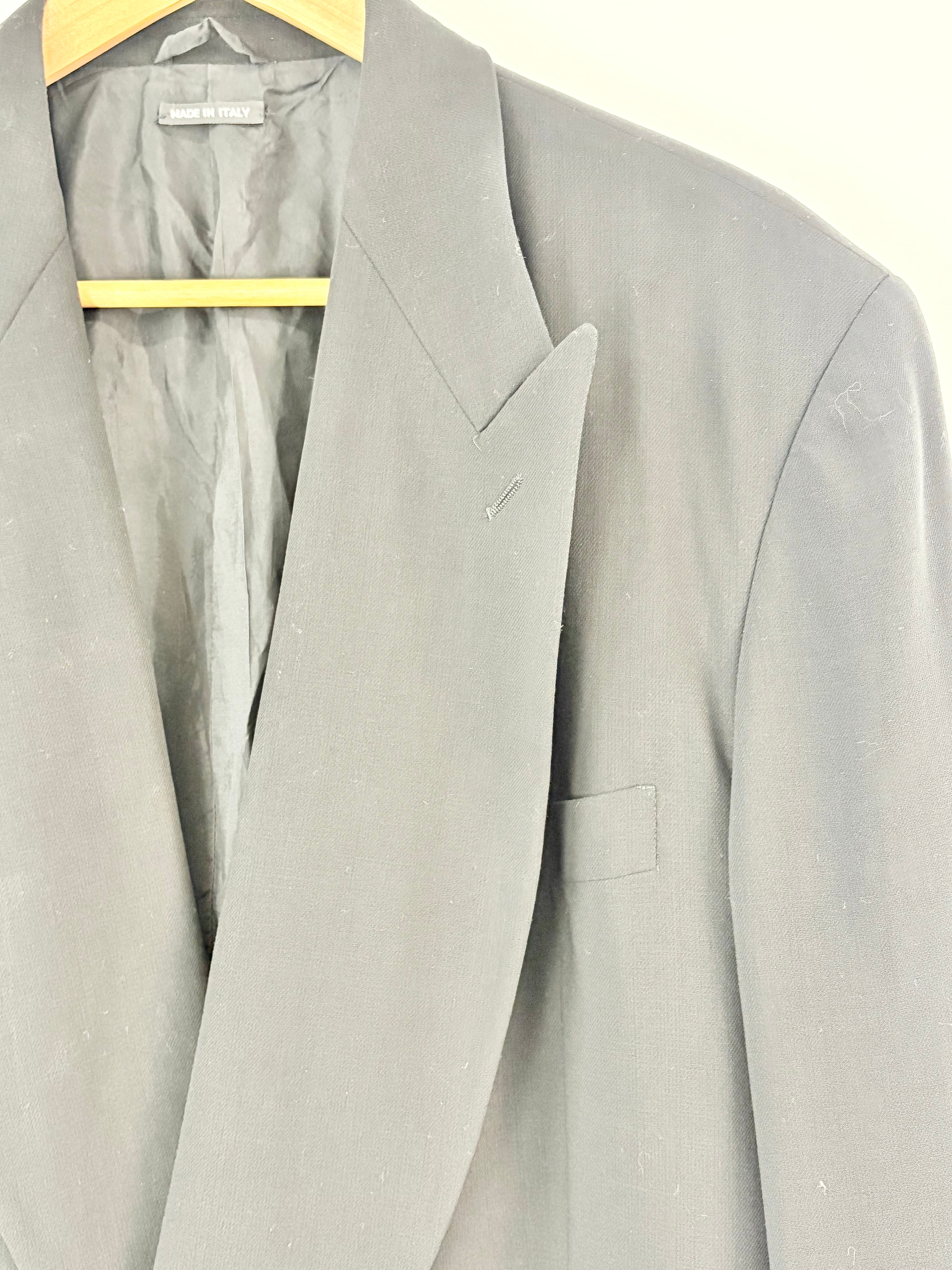 Giorgio Armani Vintage Black Wool Regular-Fit Blazer - L