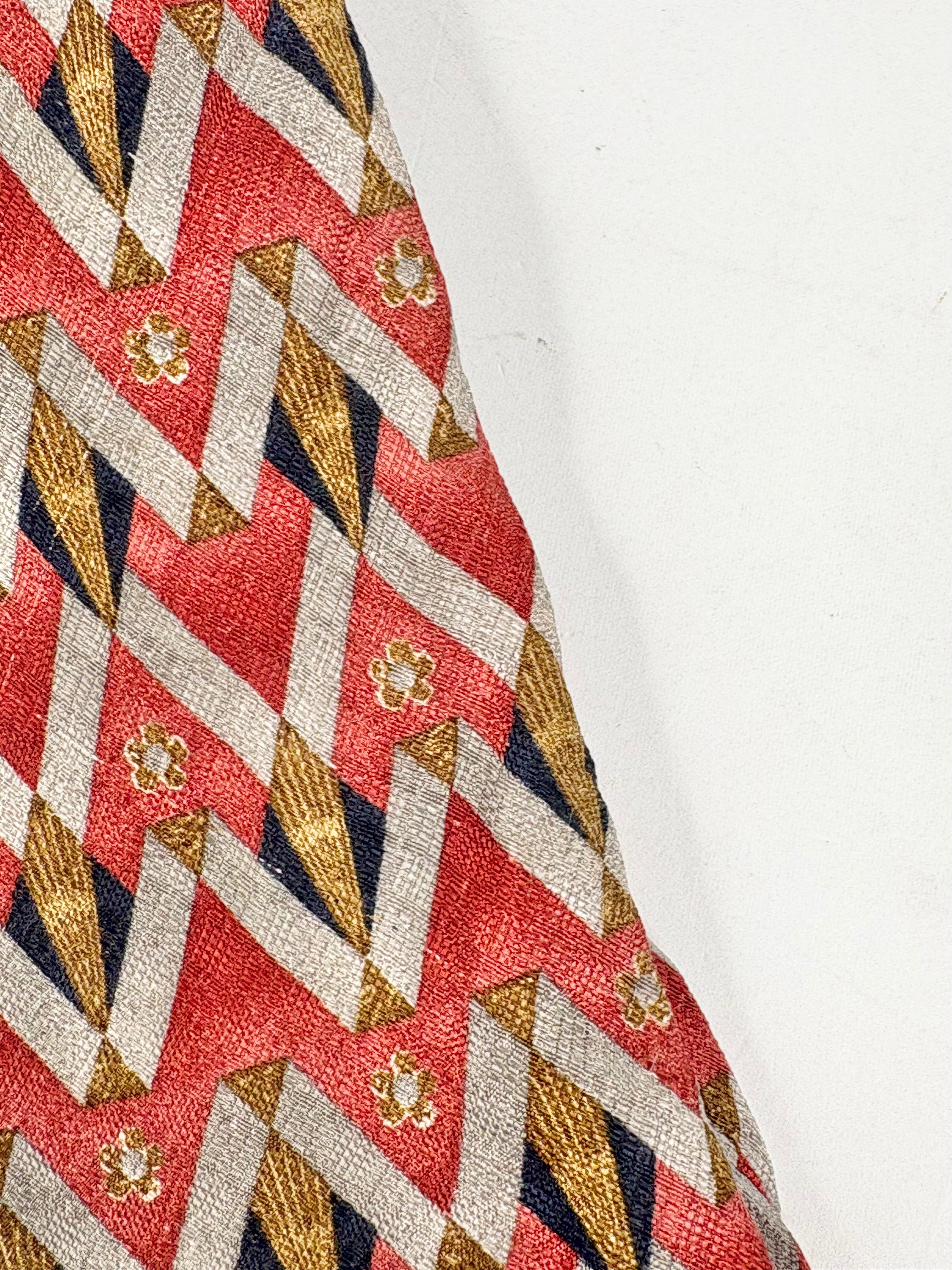 Ermenegildo Zegna Orange Silk-Patterned Tie