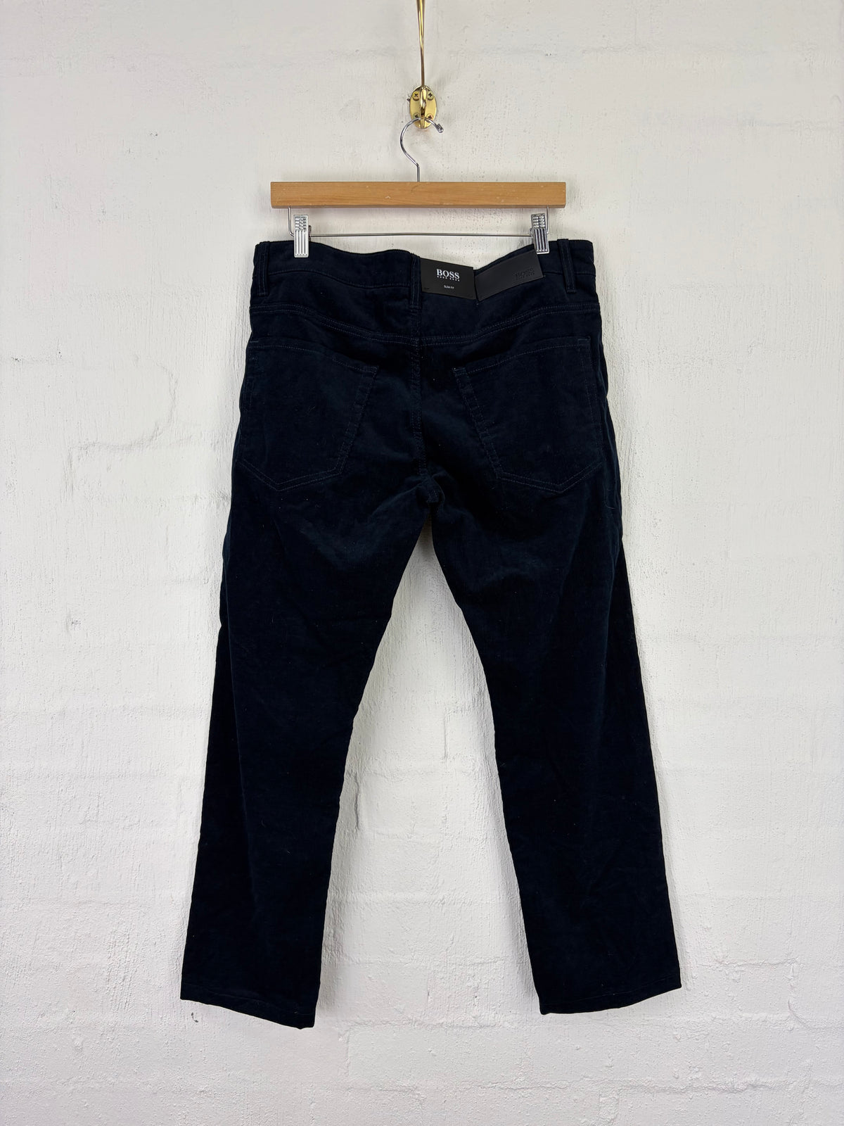 Boss Hugo Boss Navy Corduroy Slim Fit 'Delaware' Slacks - 34/32