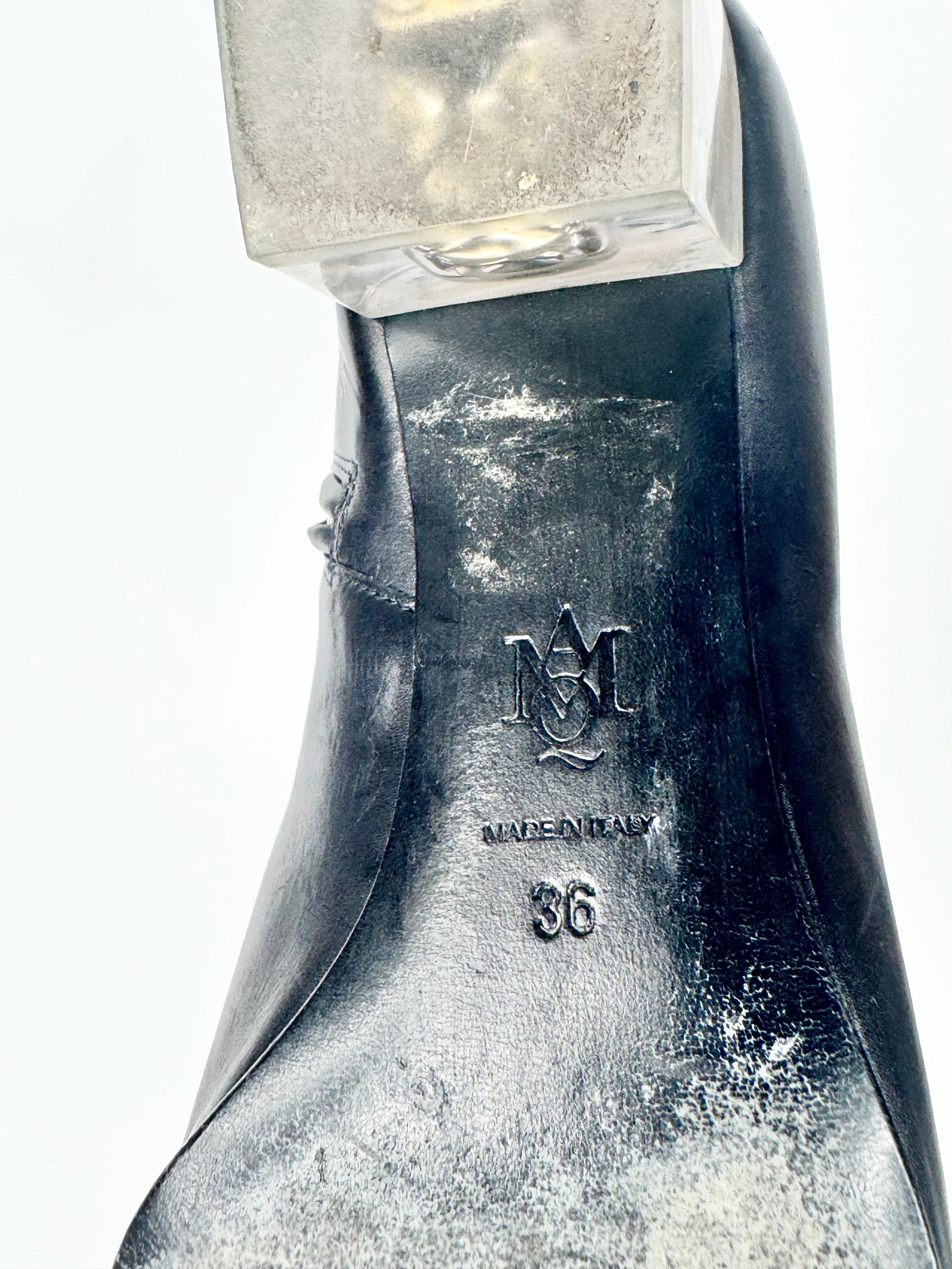 Alexander McQueen Black Skull Heeled Ankle - EU36