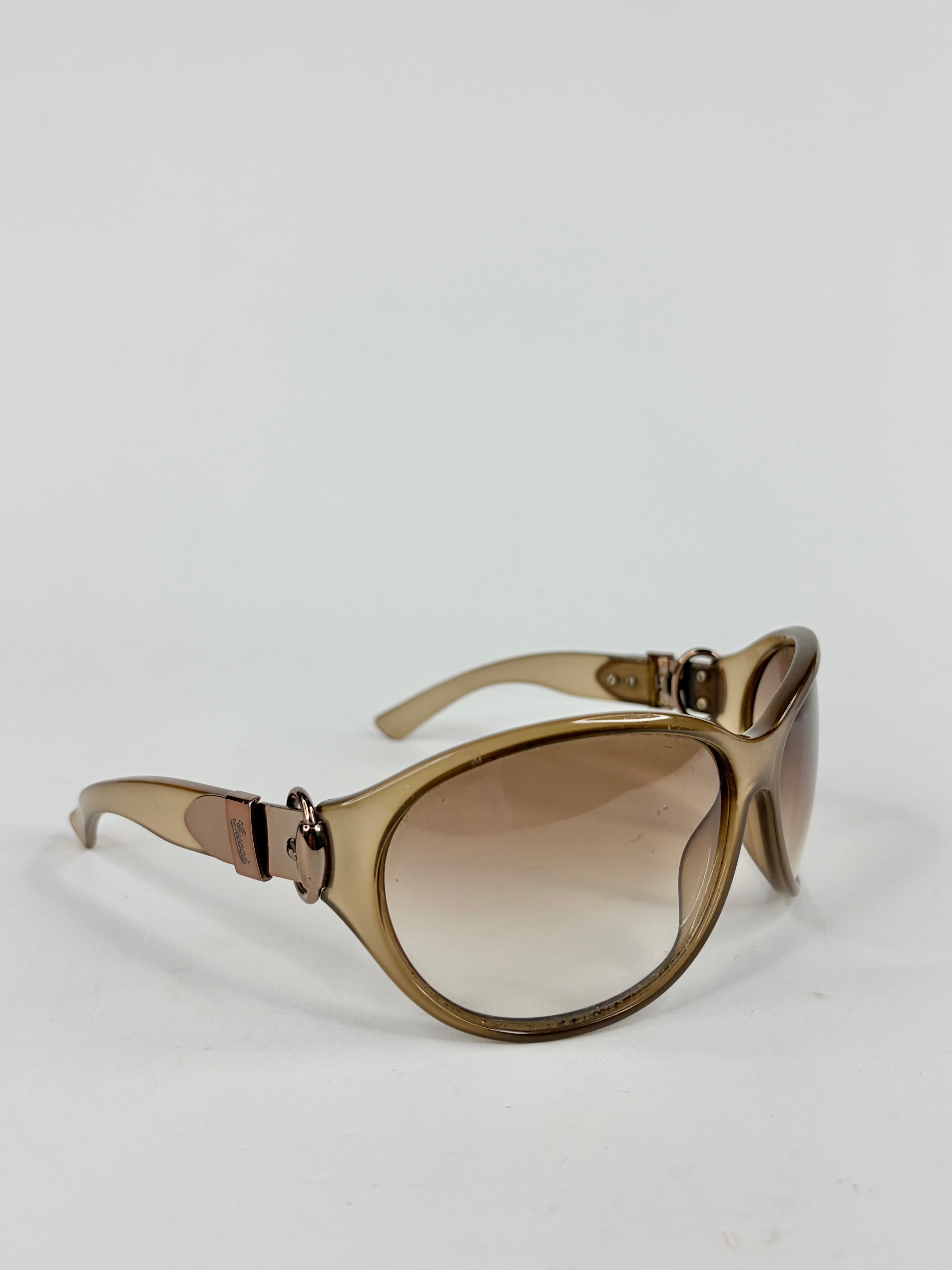 Gucci Smoke Oversized Round Sunglasses