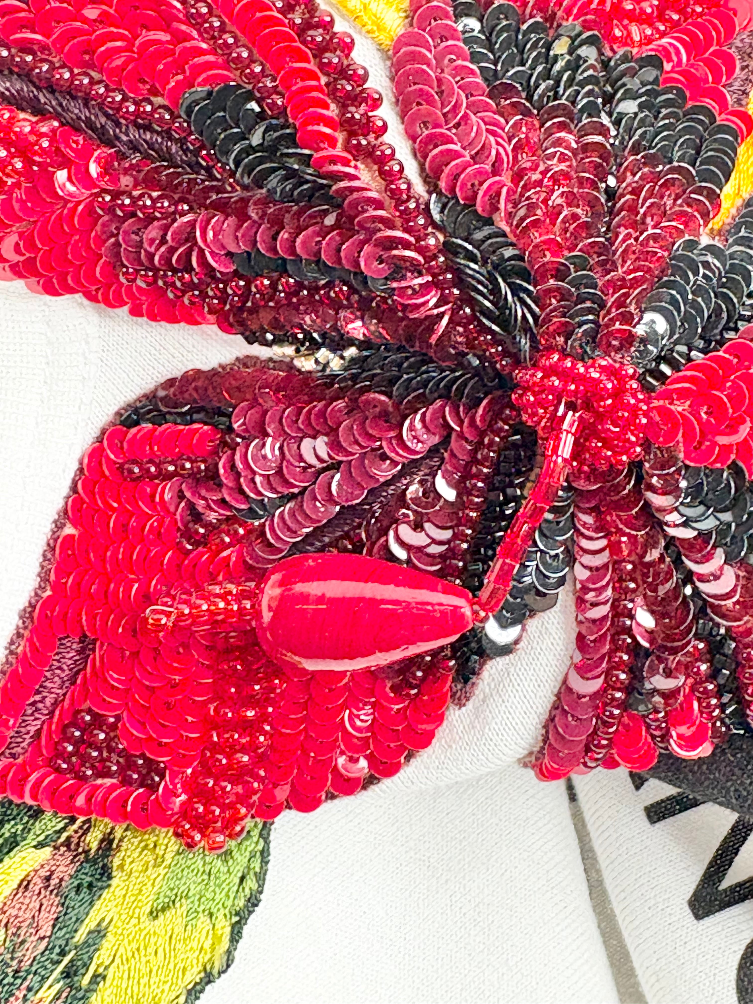 Dolce & Gabbana White 'Tropico Italiano' Embellished T-Shirt - AU8