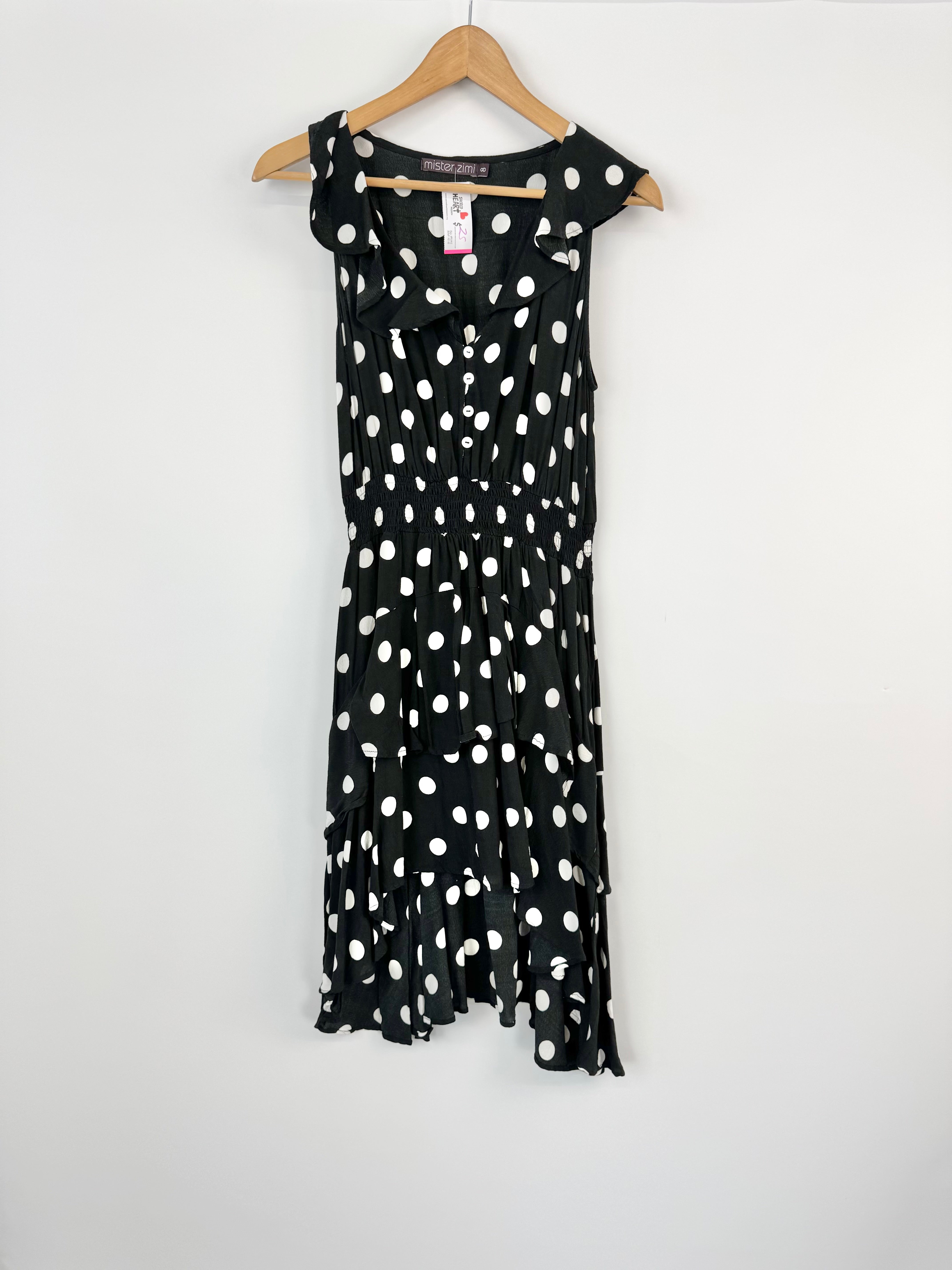 MISTER ZIMI BLACK POLKA DOT DRESS - AU8
