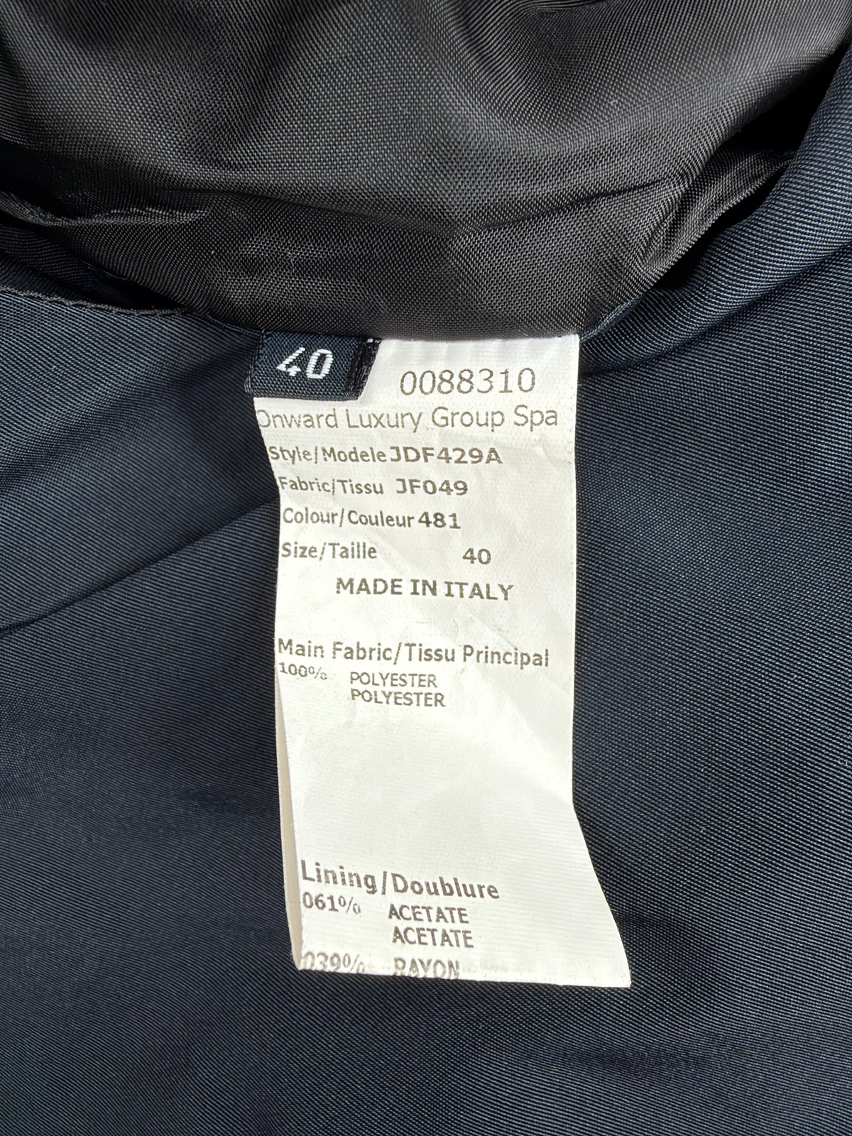 Jil Sander Navy Sleeveless Pleated Detail Dress - AU10