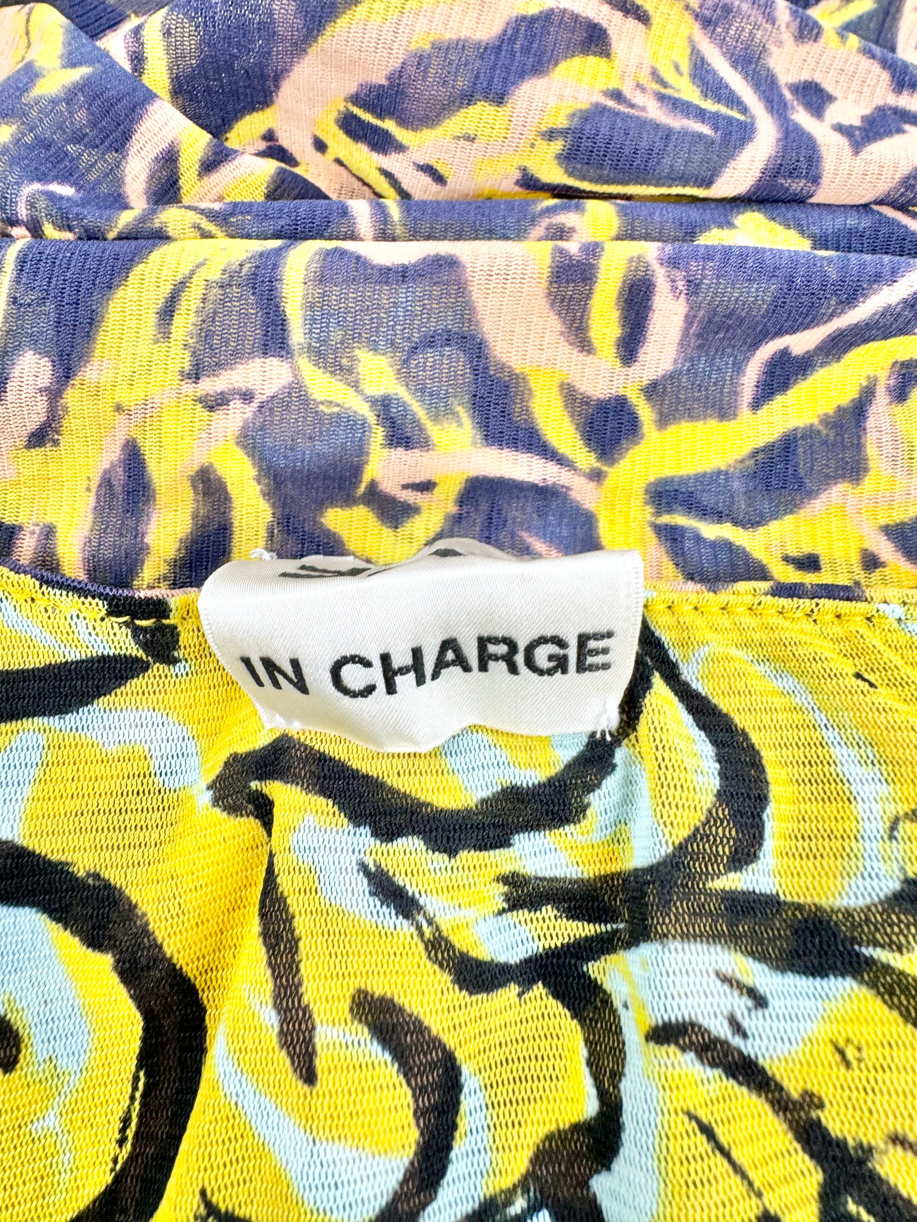 DVF 'In Charge' Yellow Patterned Ruched Dress - AU10/12