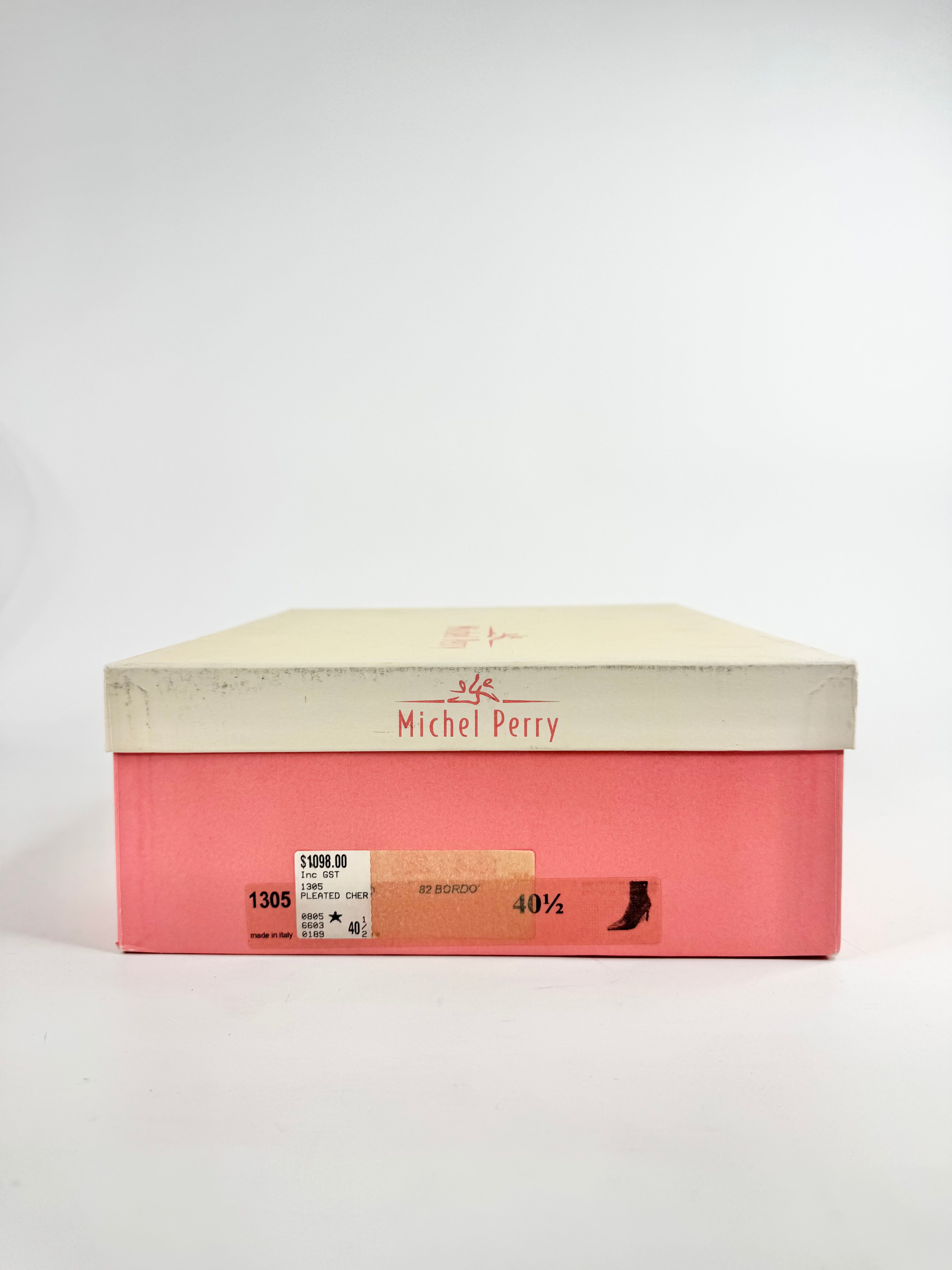 Michal Perry Cherry Red Leather Stiletto Boots - EU41.5