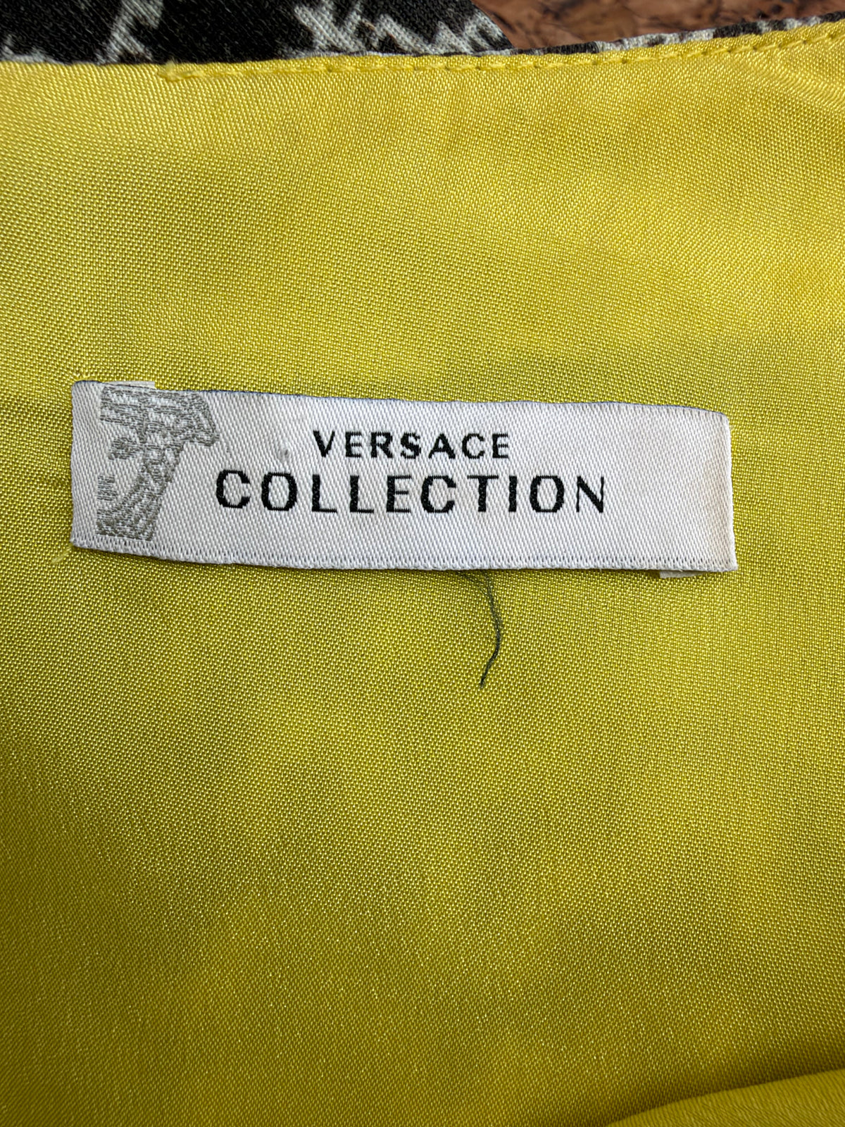 Versace Collection Grey and White Abstract Geometric Patterned Sheath Dress - AU10/12