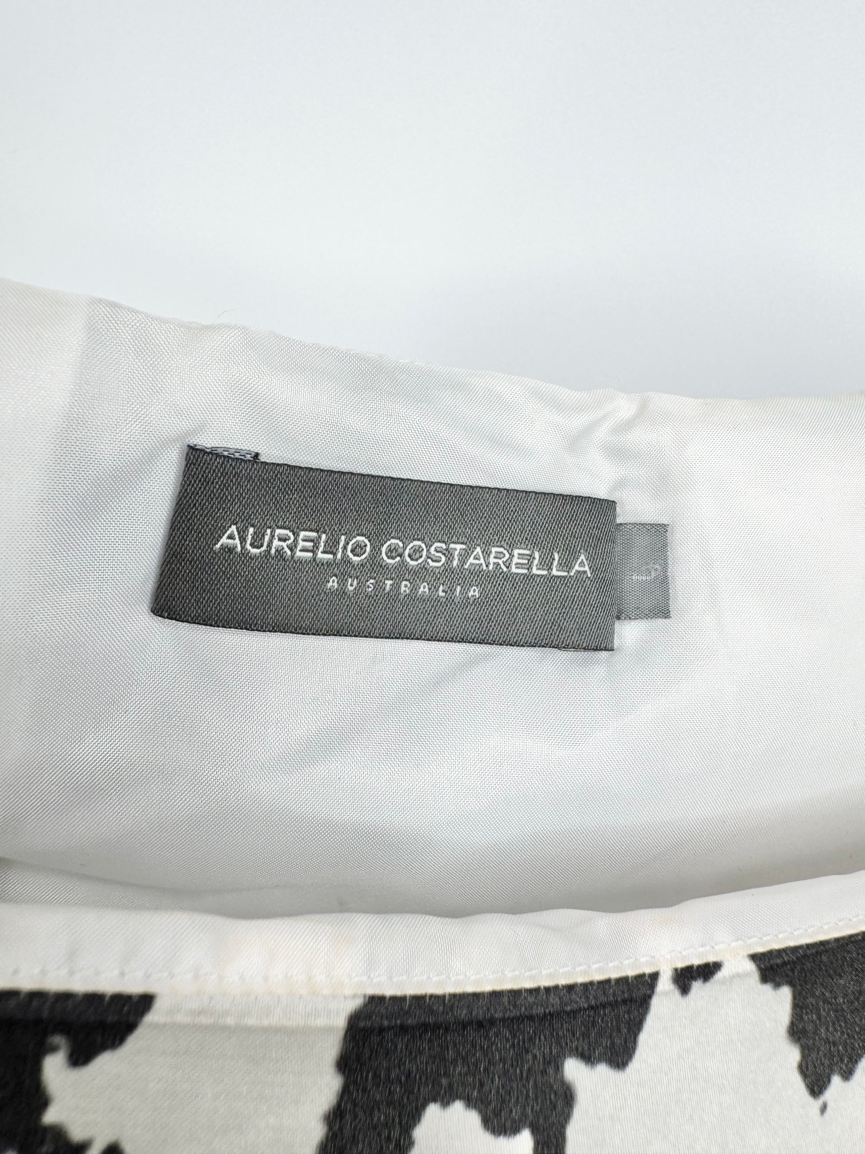 Aurelio Costarella Black & White Silk Ombre Cocktail Dress - AU10
