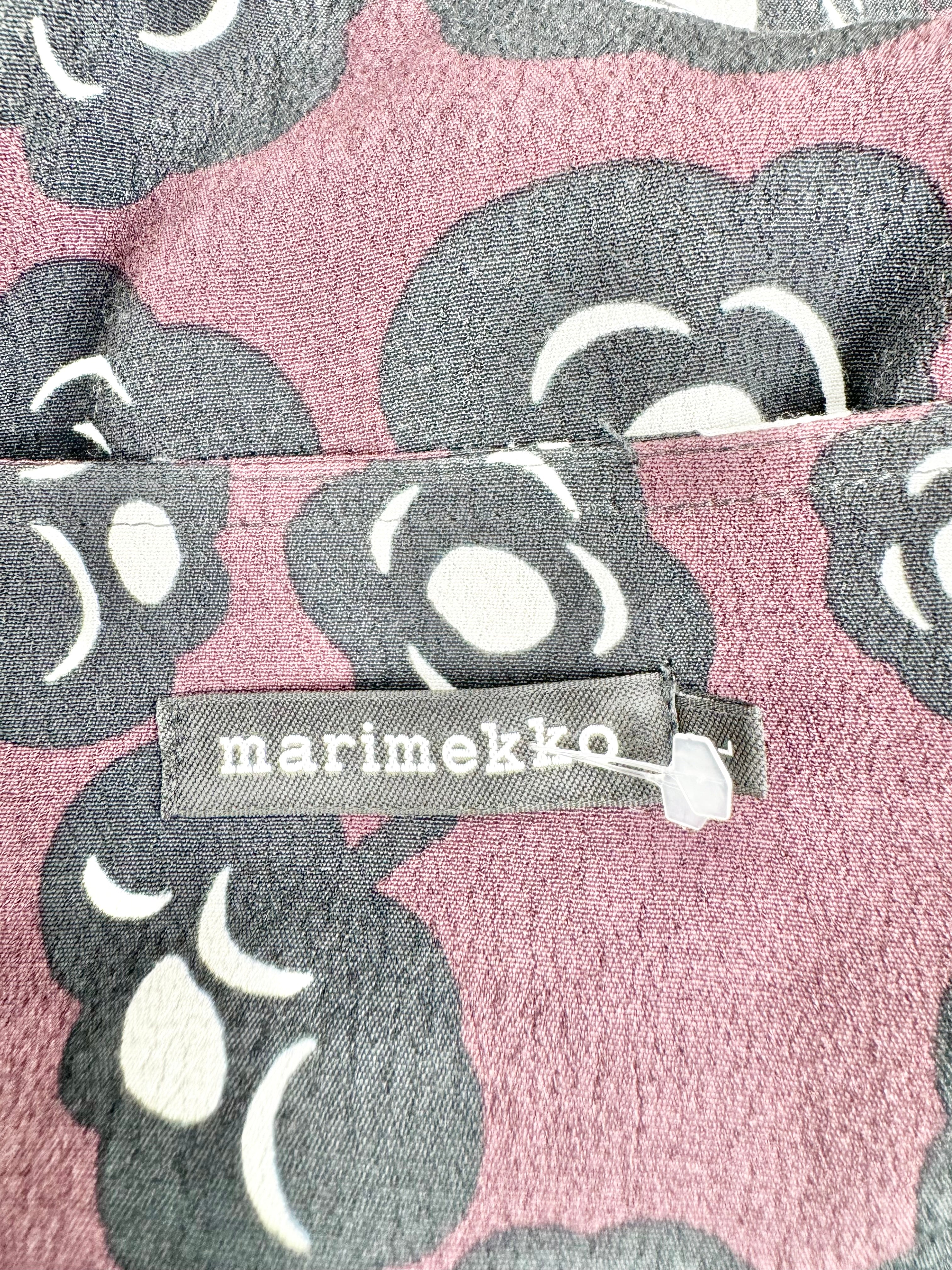 Marimekko 'Tumma' Pattern Red & Black Pattern Dress - AU8/10