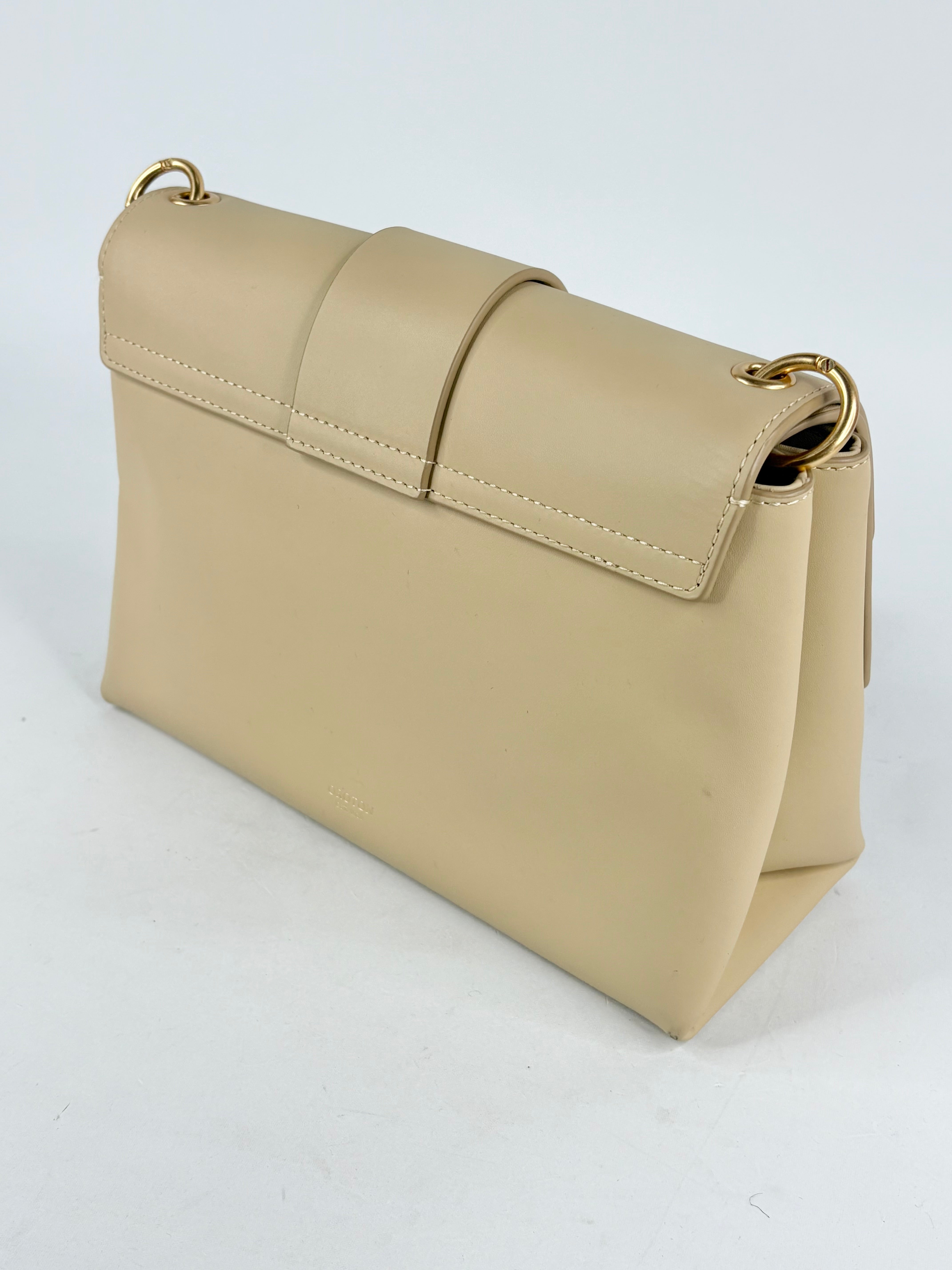 Oroton Beige Smooth Leather 'Frida' Small Satchel Bag