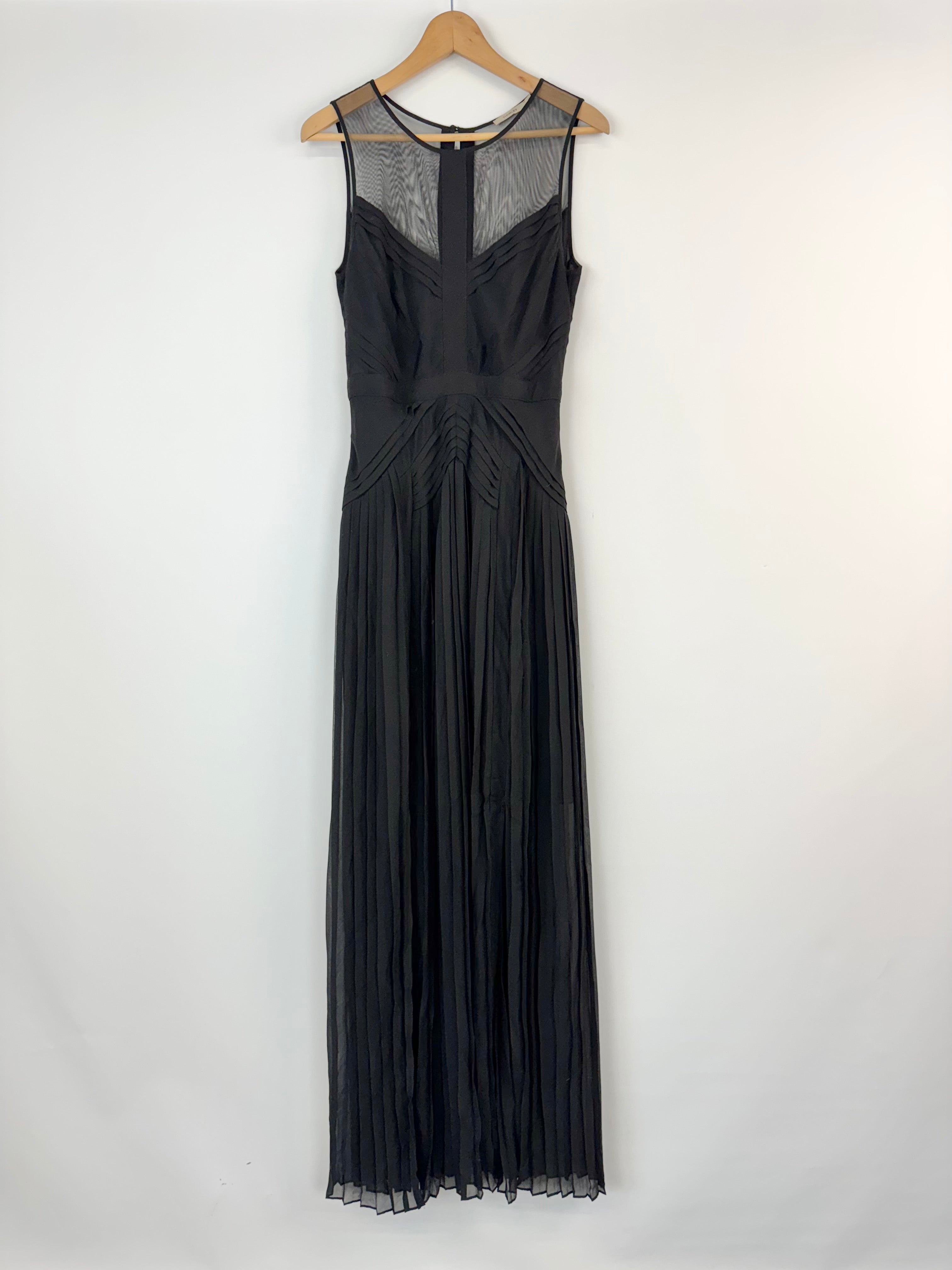 Thurley Black Sleeveless Pleated Dress - AU12
