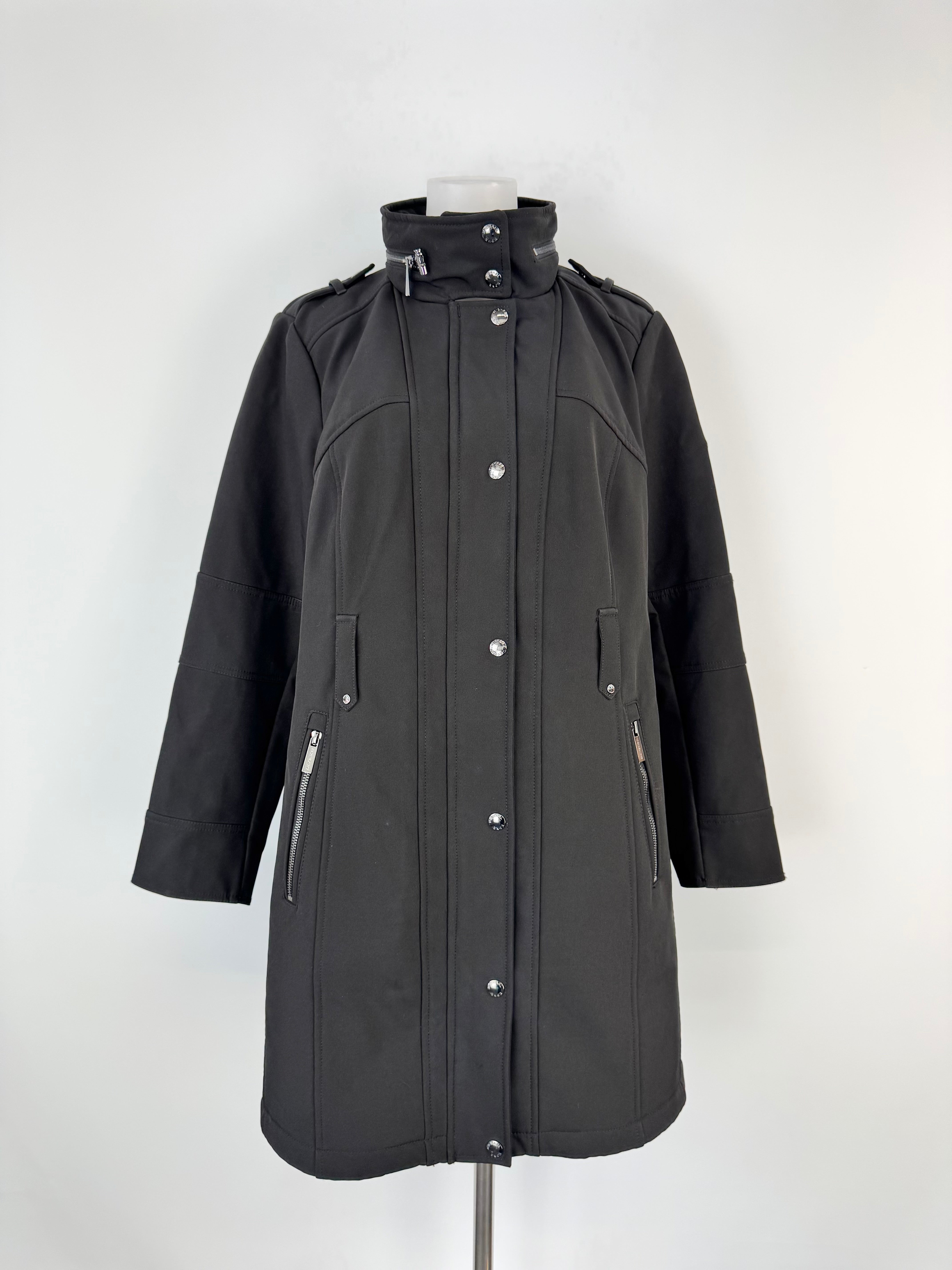 Michael Kors Black Softshell High Neck Coat - AU12