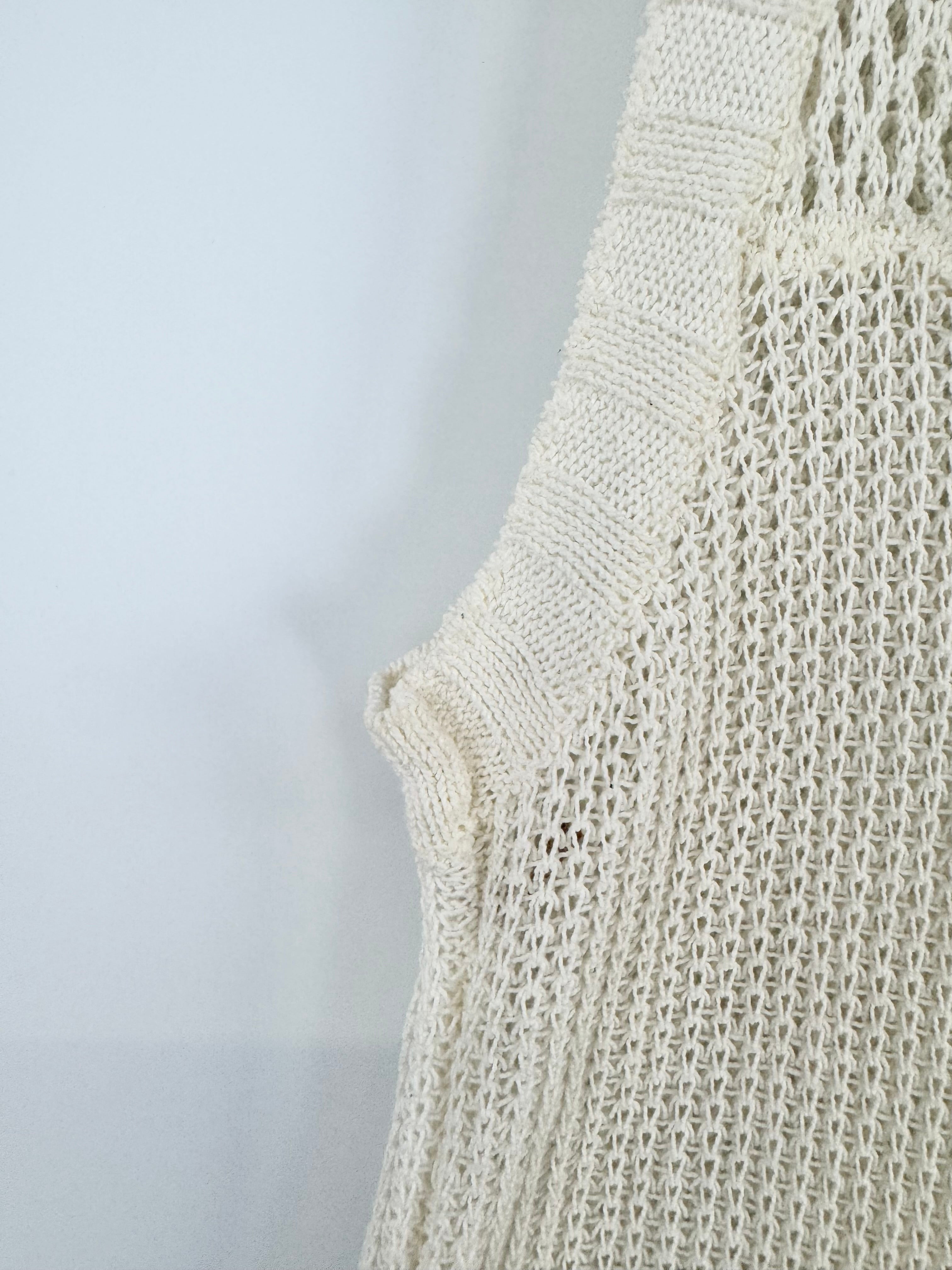 Manning Cartell Cream Crochet Cotton & Linen Maxi Tunic - AU8