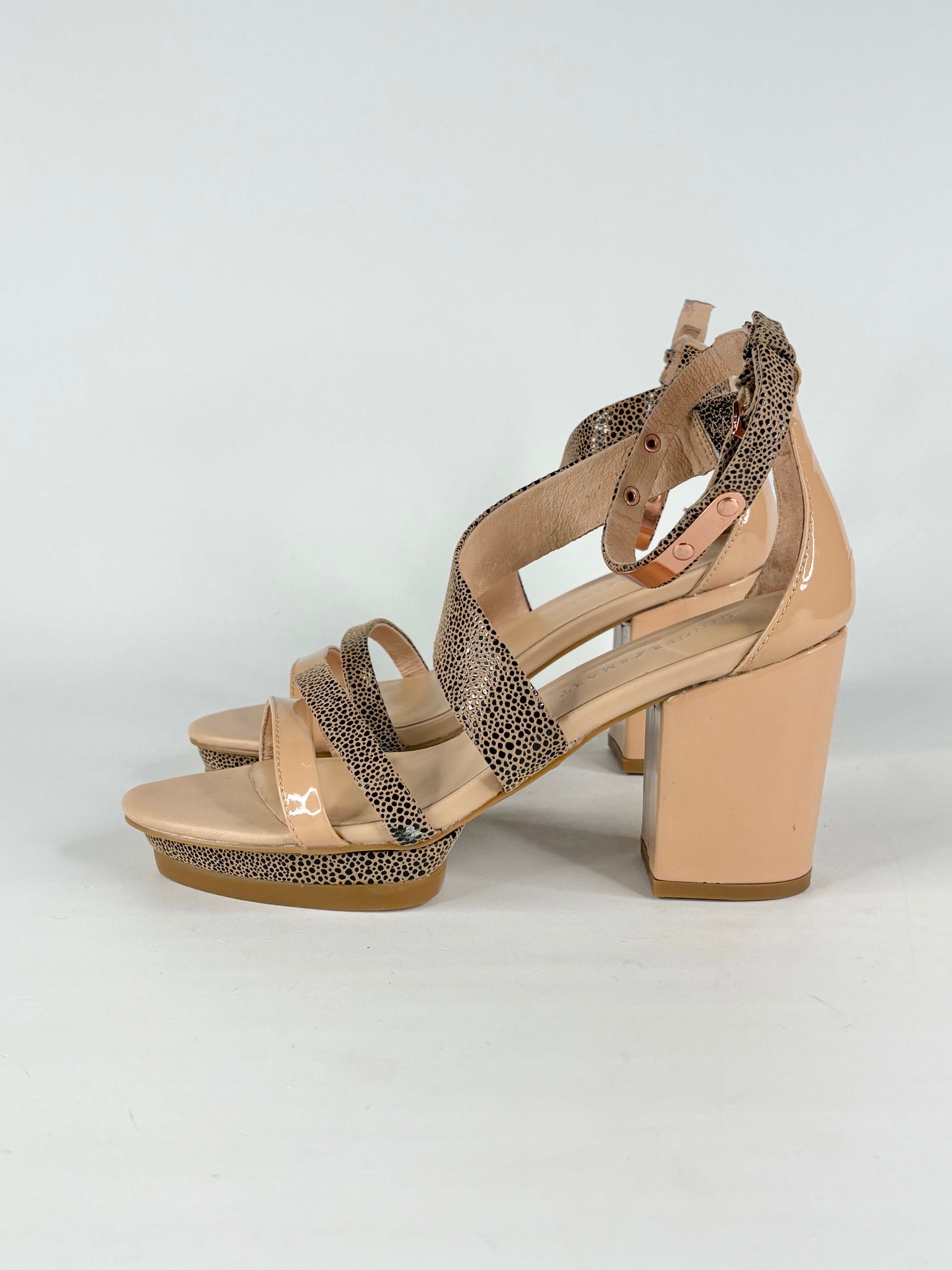 Ginger + Smart Animal-Print Leather Block Heels - EU38