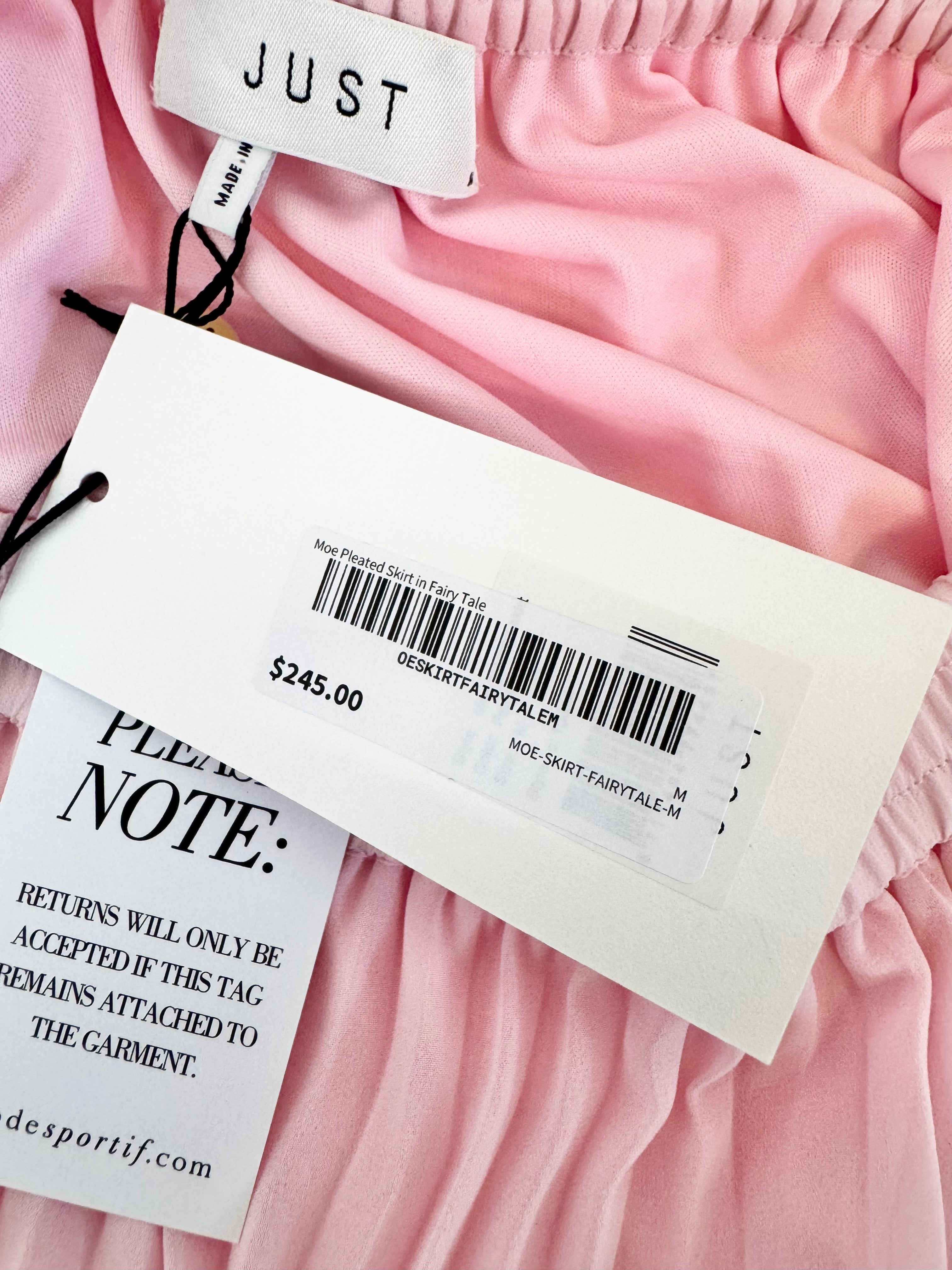 Just Pink 'Moe Pleated Skirt' in Fairytale NWT - AU10