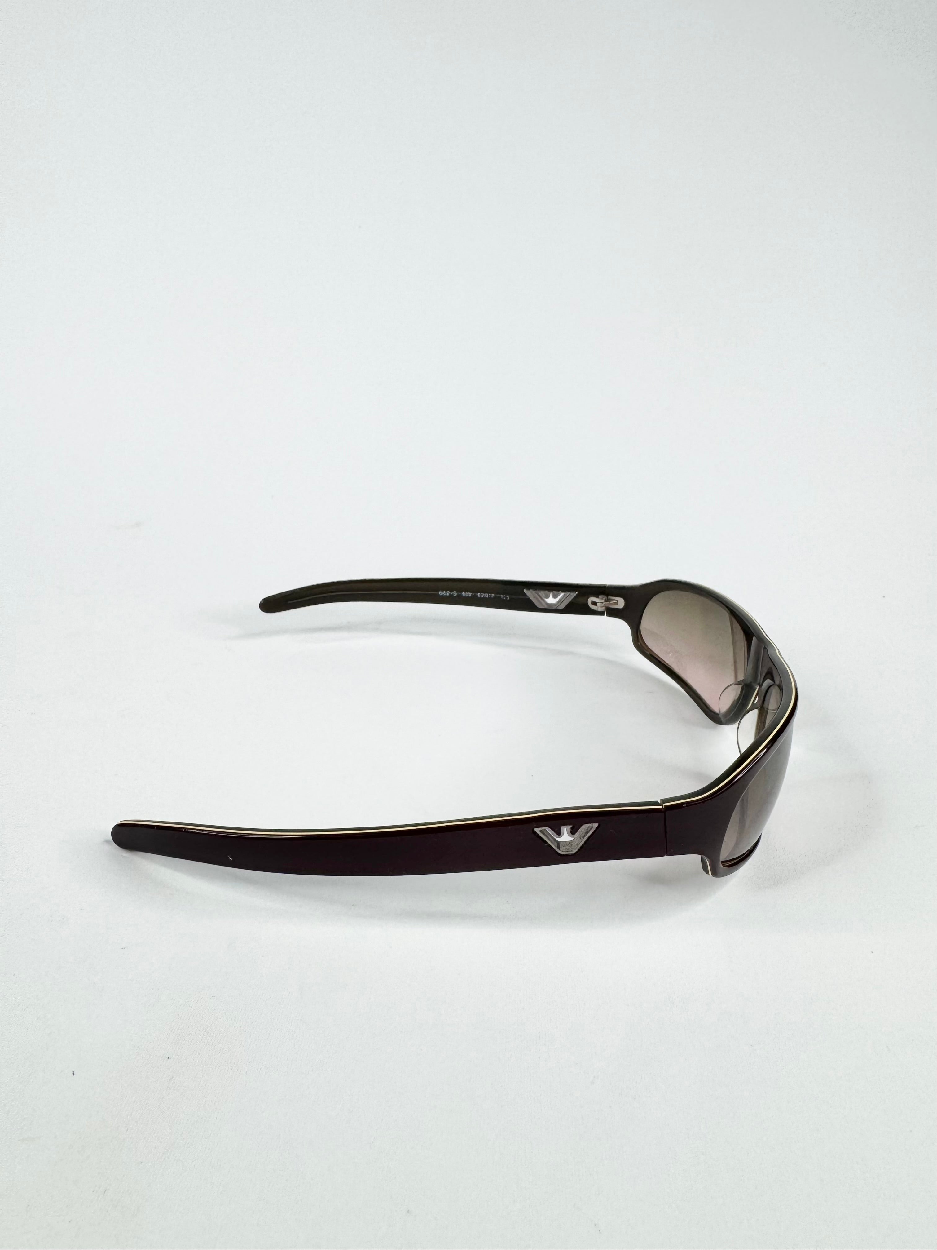 Emporio Armani Dark Burgundy Rectangular Sunglasses