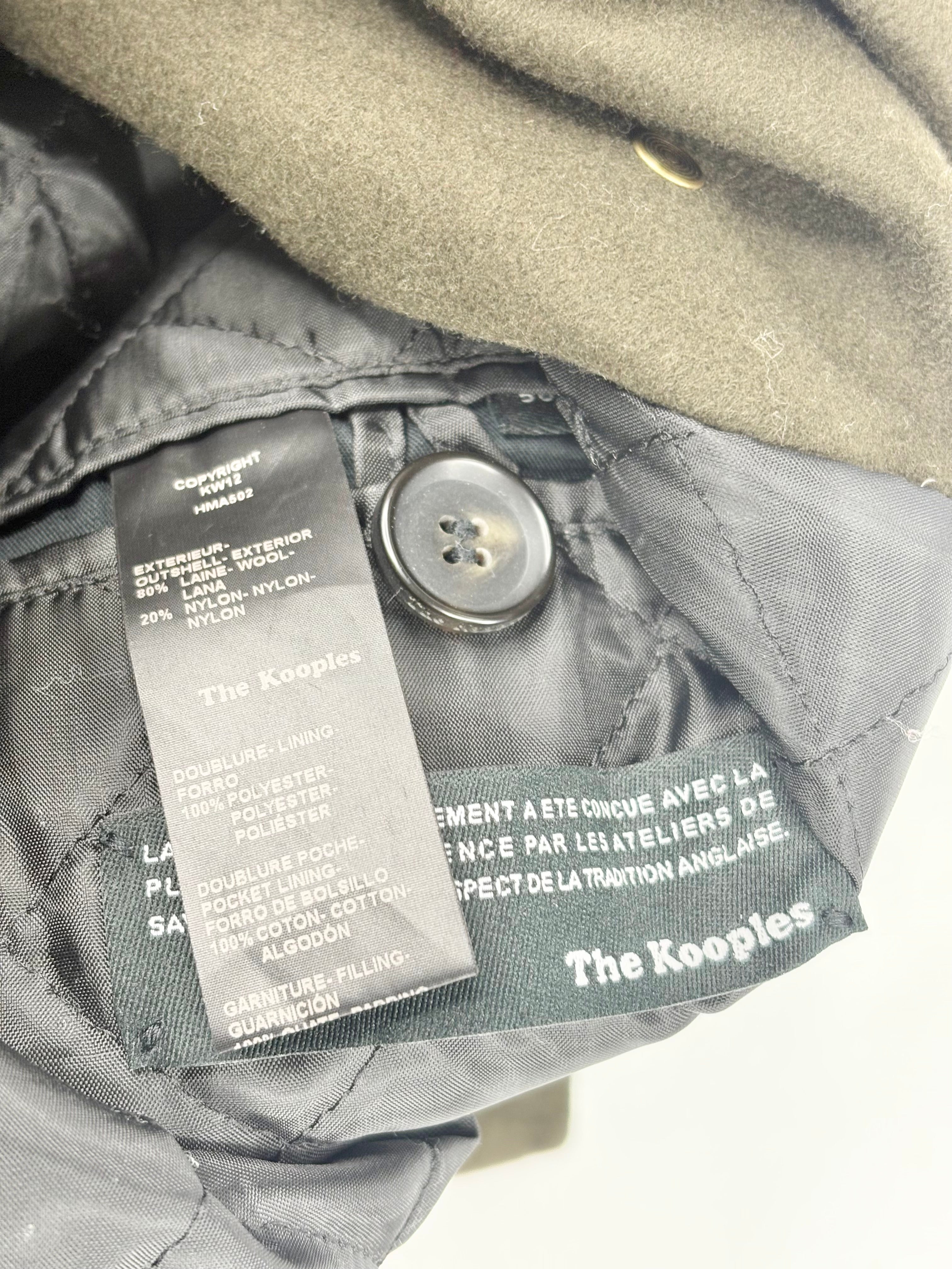 The Kooples Dark Olive Double Breasted Pea Coat - M