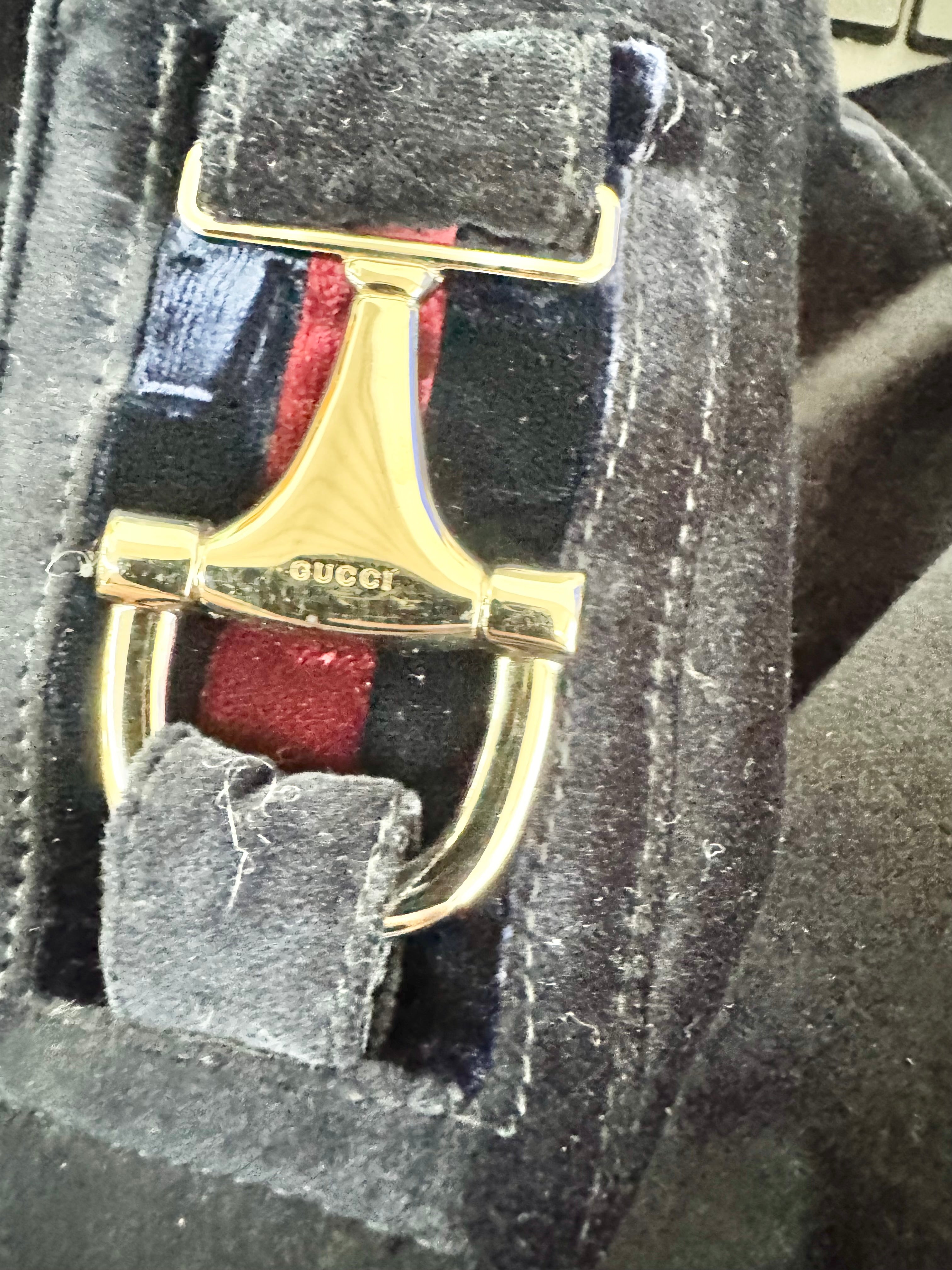 Gucci Black Velvet Horsebit Slacks - AU8/10
