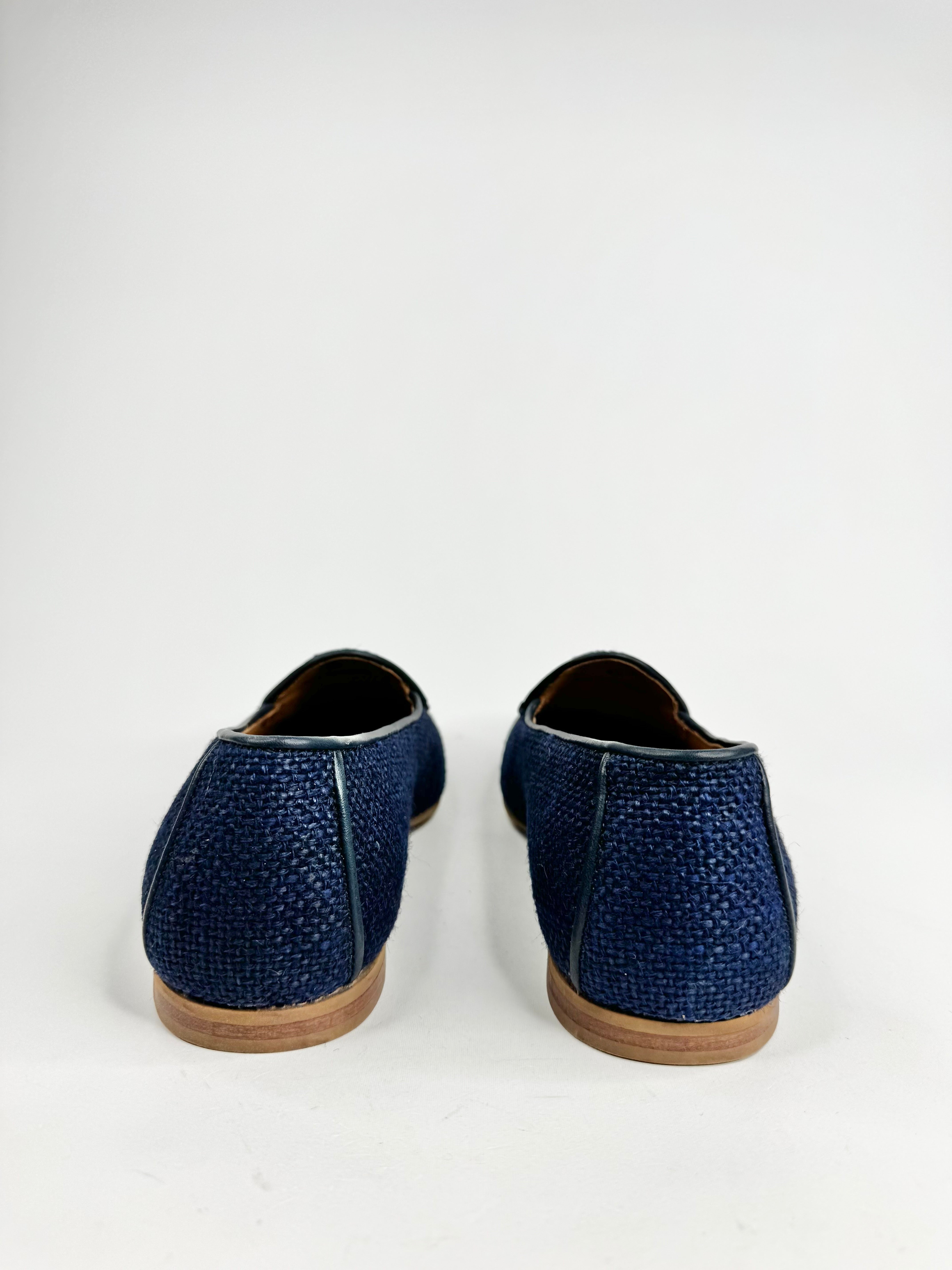 Jacques Soloviere Linen Navy Woven Loafers - EU43