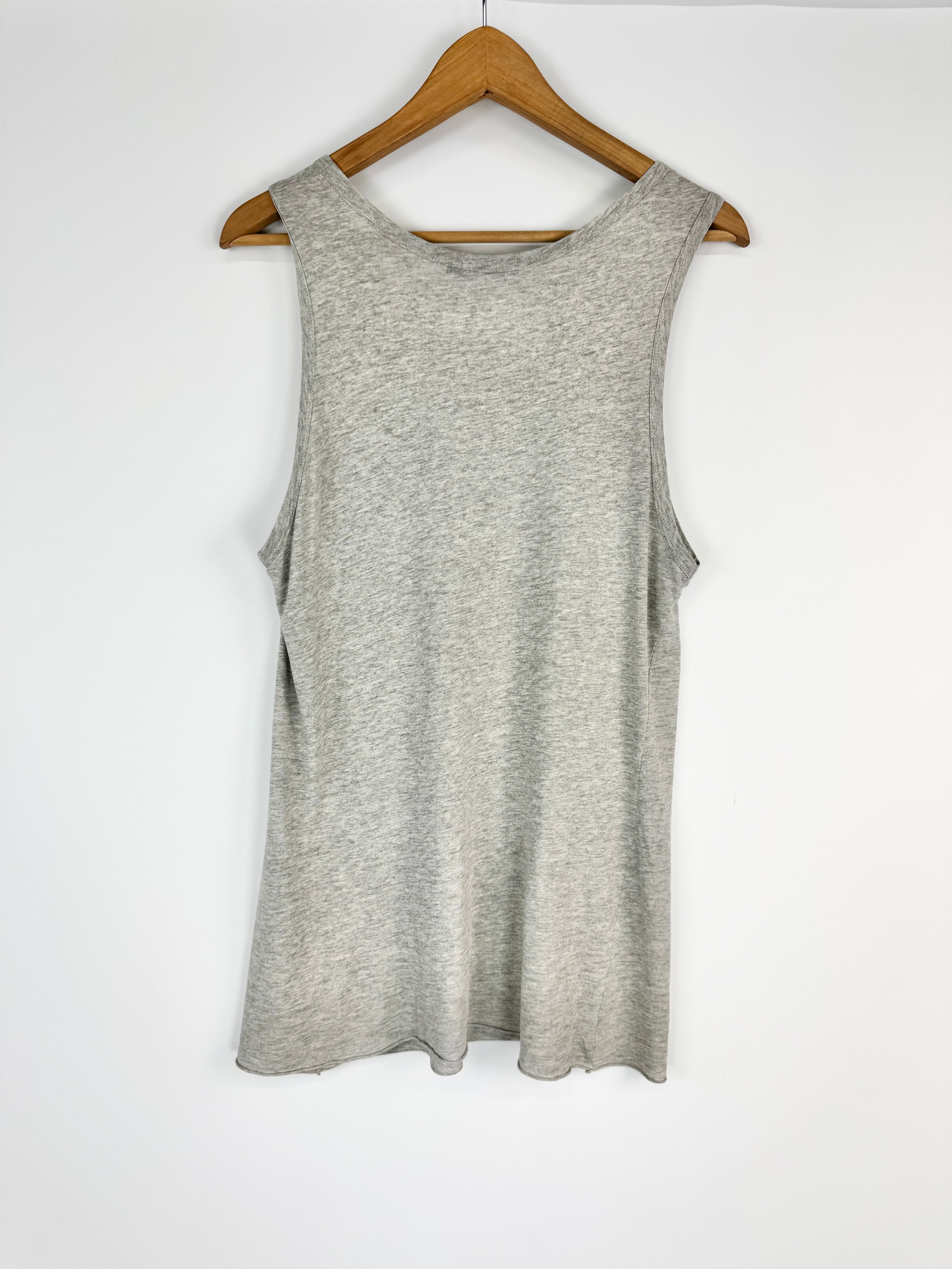 Bassike Grey Cotton Tank Top - AU8