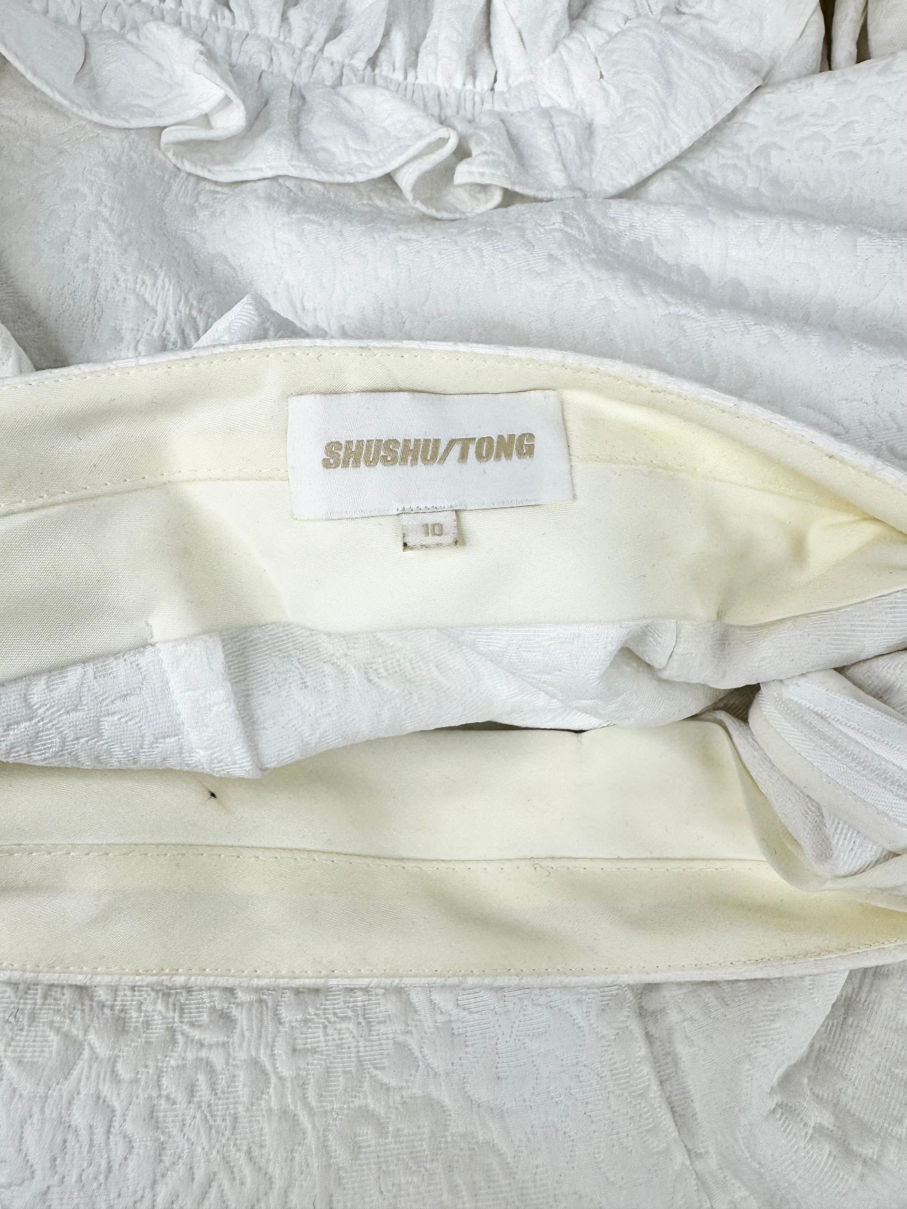 Shushu/Tong White Ruffle Trim Skirt - AU10